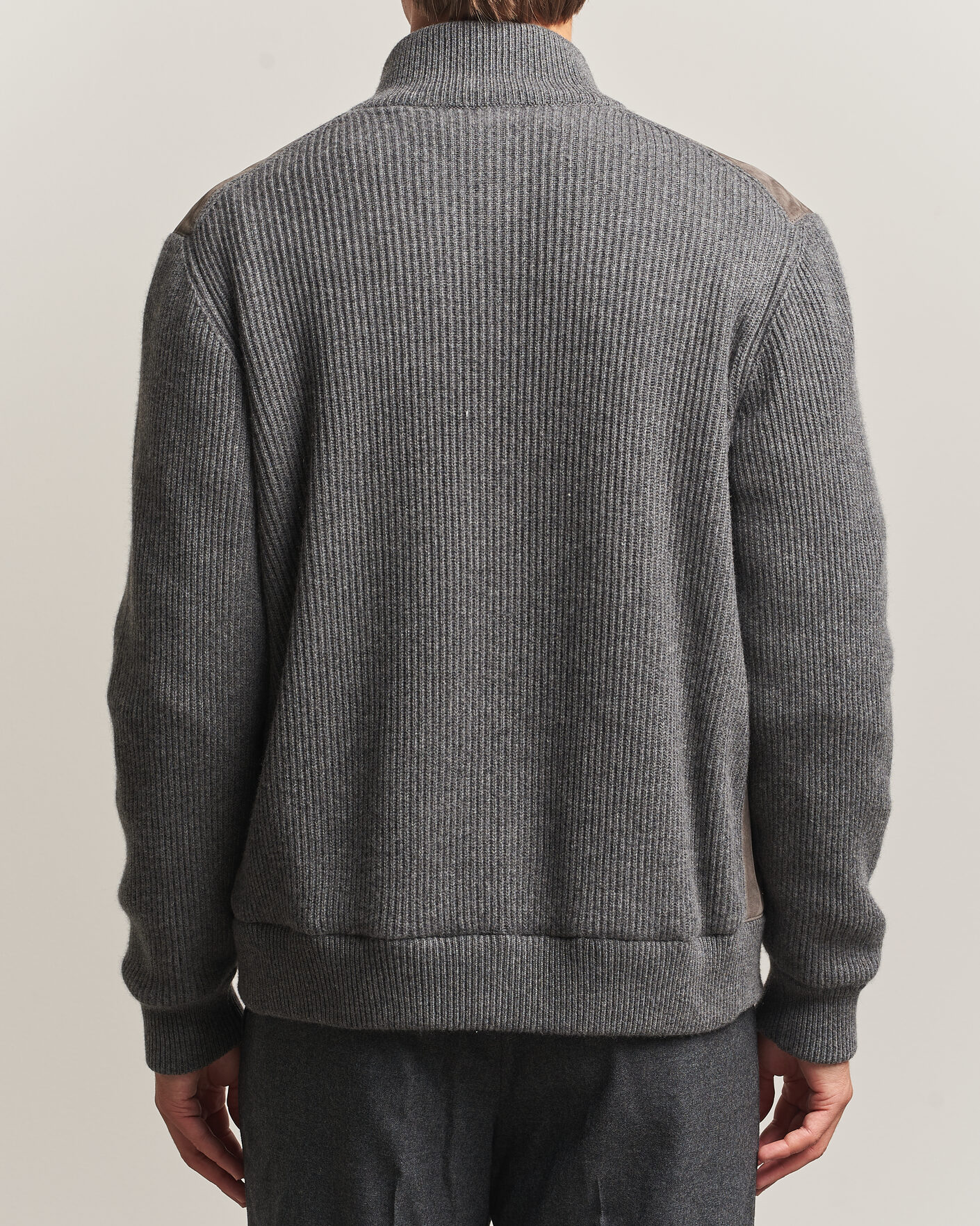 Herren | Jacken | Brunello Cucinelli | Cashmere/Suede Down Jacket Grey Melange