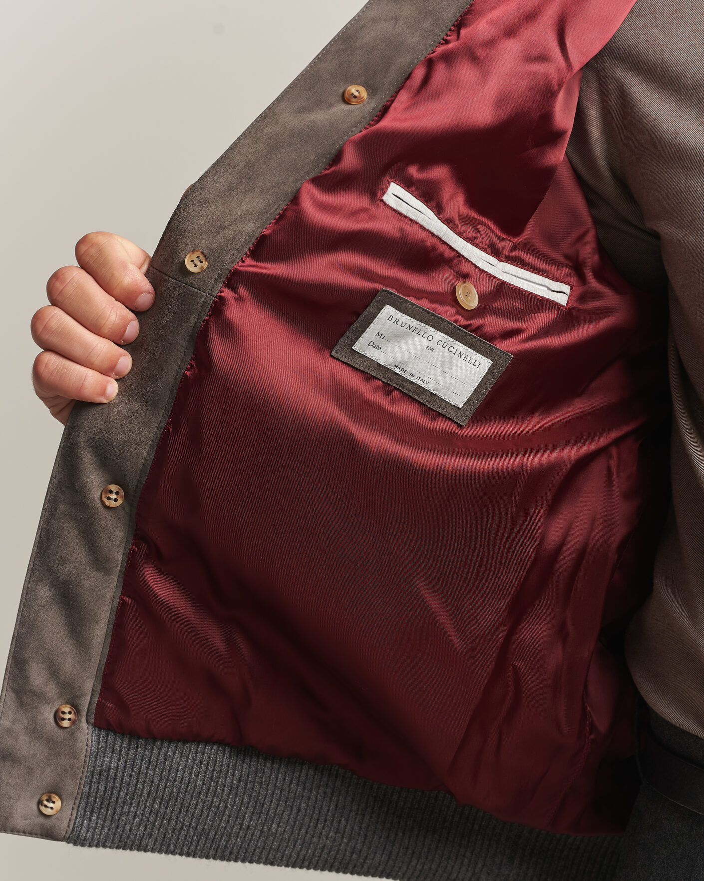 Herren | Jacken | Brunello Cucinelli | Cashmere/Suede Down Jacket Grey Melange