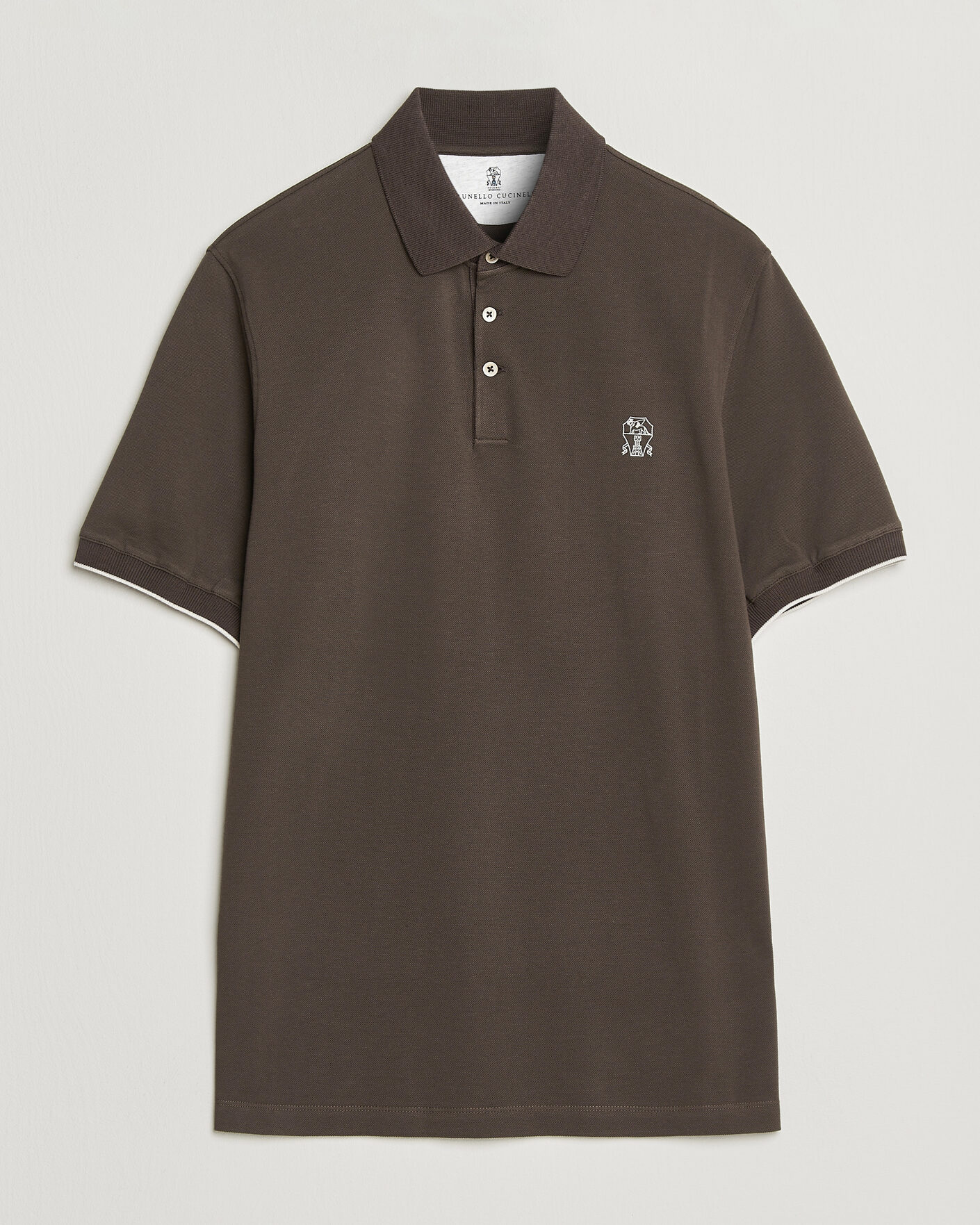 Herren | Poloshirts | Brunello Cucinelli | Short Sleeve Logo Polo Dark Brown