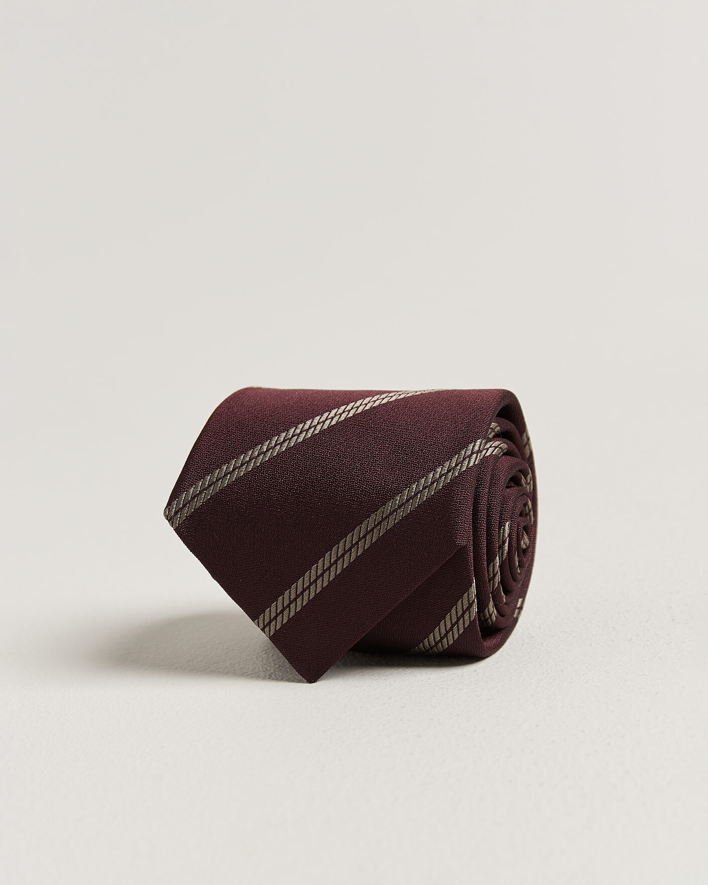 Herren | Krawatten | Brunello Cucinelli | Regimental Stripe Silk Tie Burgundy