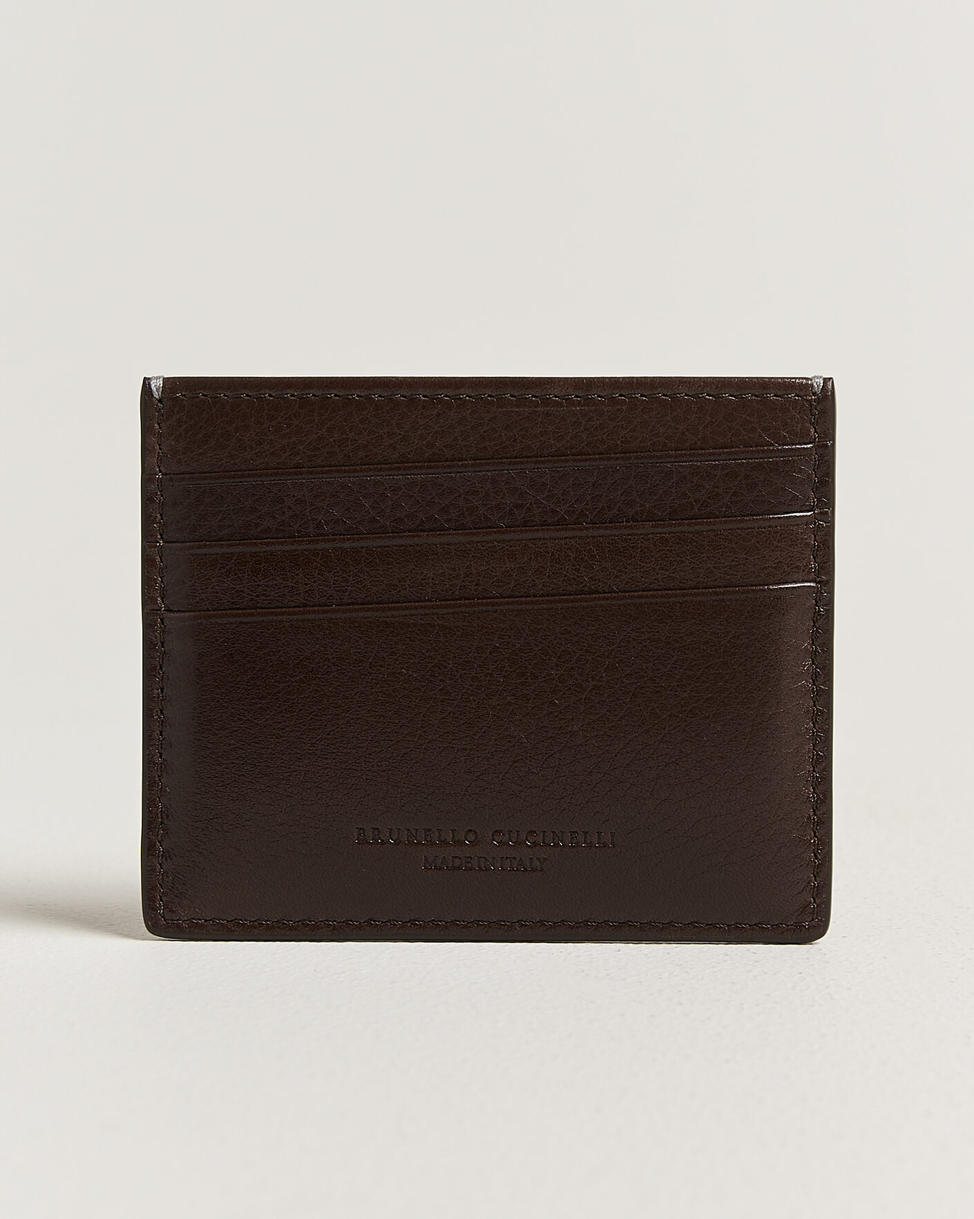 Herren | Geldbörsen | Brunello Cucinelli | Grain Leather Card Holder Dark Brown