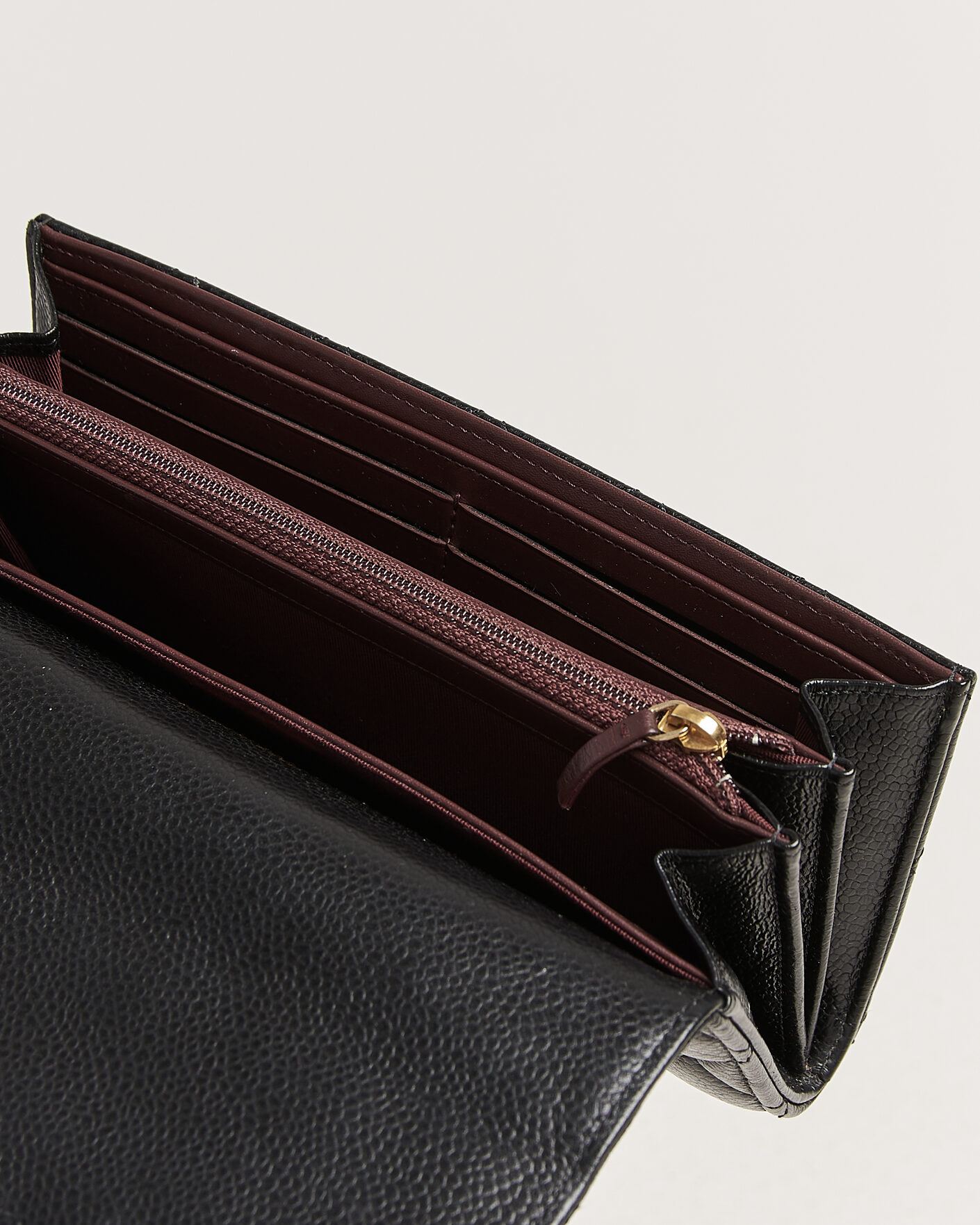 Herren | Pre-Owned & Vintage Bags | Chanel Pre-Owned | Classic Long Flap Wallet Caviar Leather Black