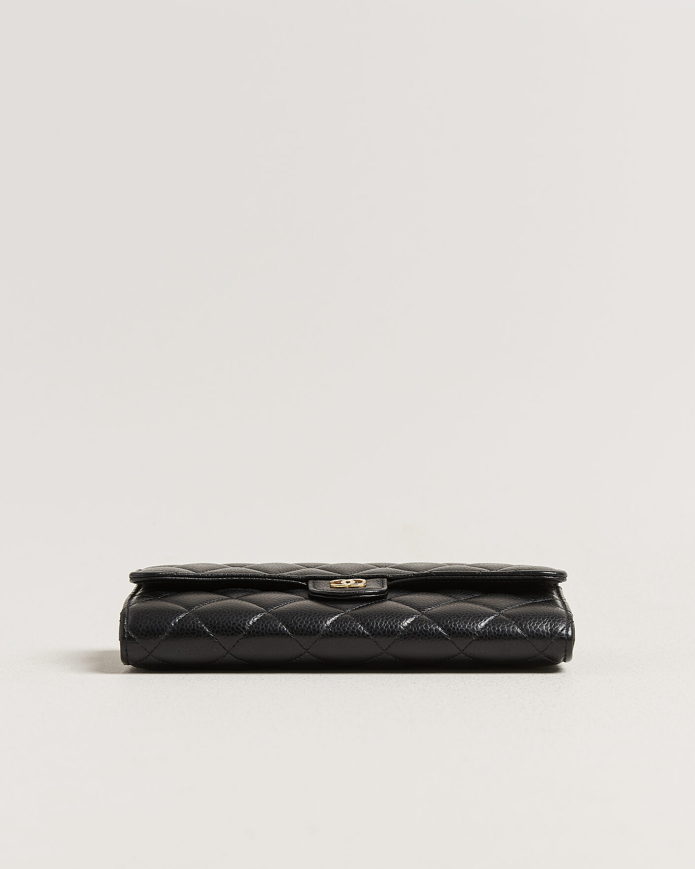 Herren | Pre-Owned & Vintage Bags | Chanel Pre-Owned | Classic Long Flap Wallet Caviar Leather Black