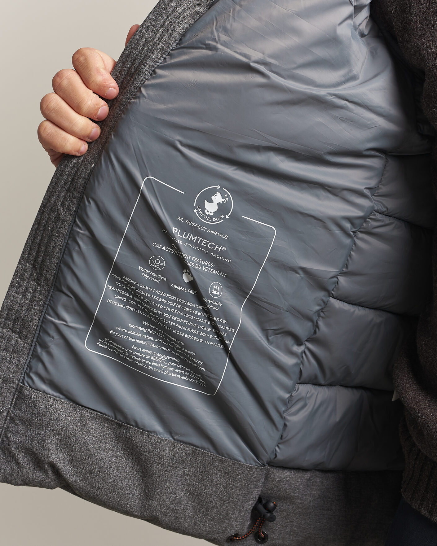 Herren | Jacken | Save The Duck | Constantin Padded Flannel Jacket Mid Grey Melange