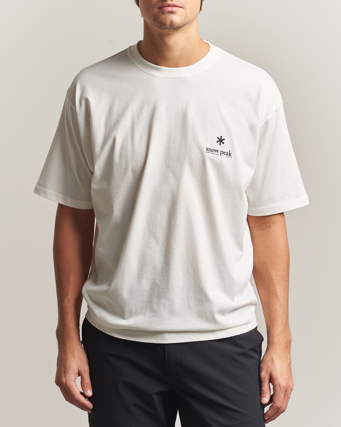 Herren | T-Shirts | Snow Peak | Soft Cotton Relaxed Logo T-Shirt Off White