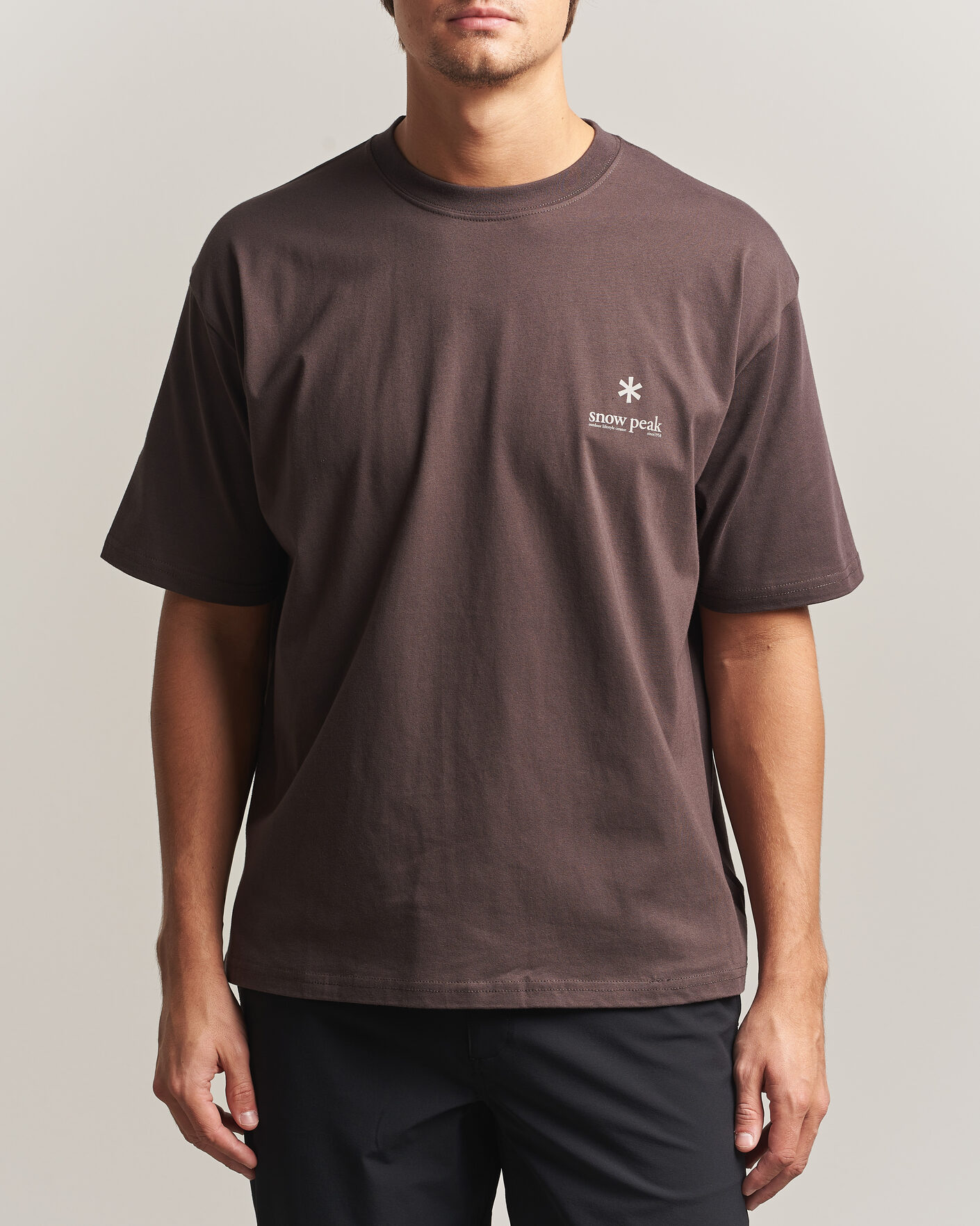 Herren | T-Shirts | Snow Peak | Soft Cotton Relaxed Logo T-Shirt Brown