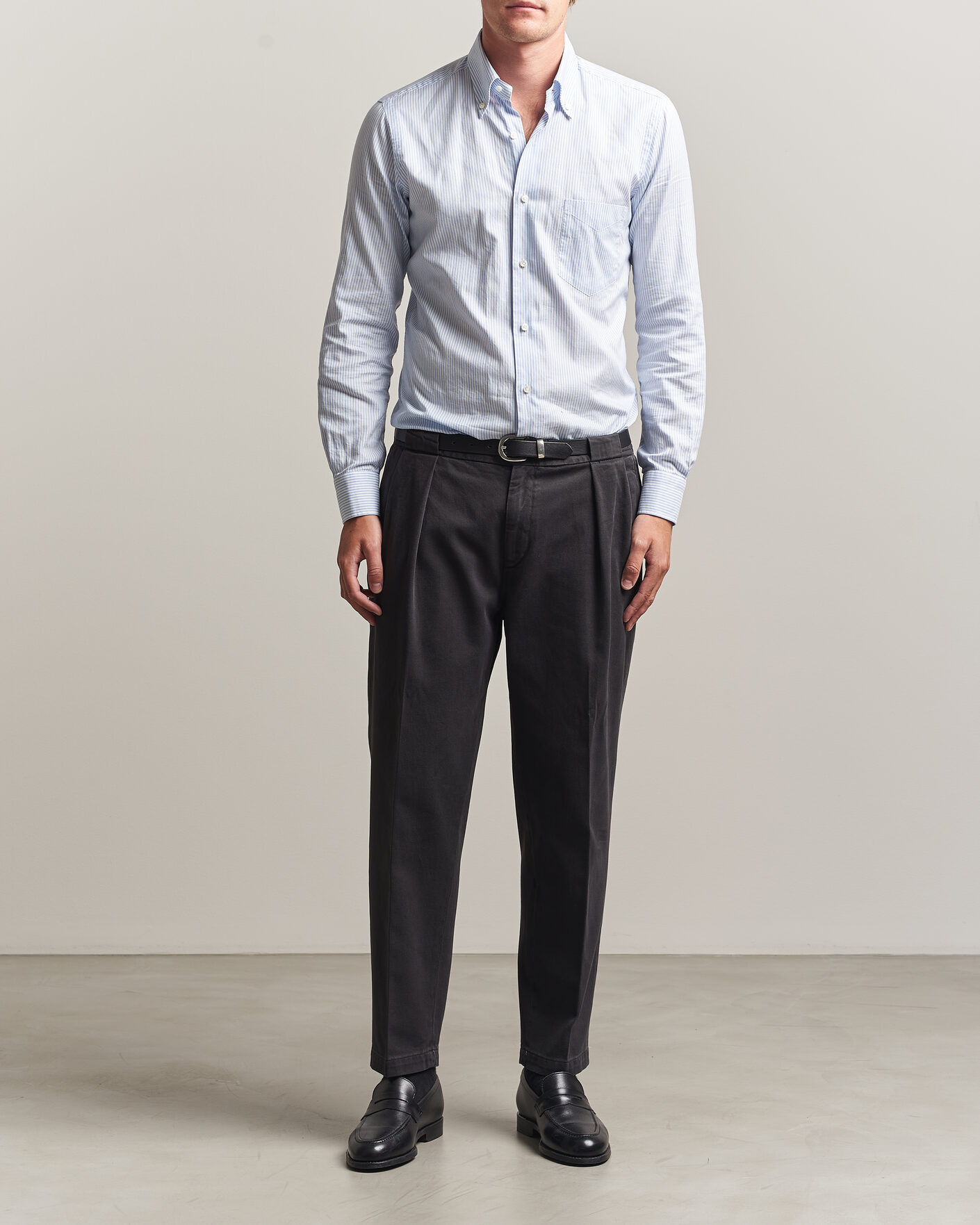 Herren | Hosen | Briglia 1949 | Portobello Loose Fit Cotton Trousers Dark Grey