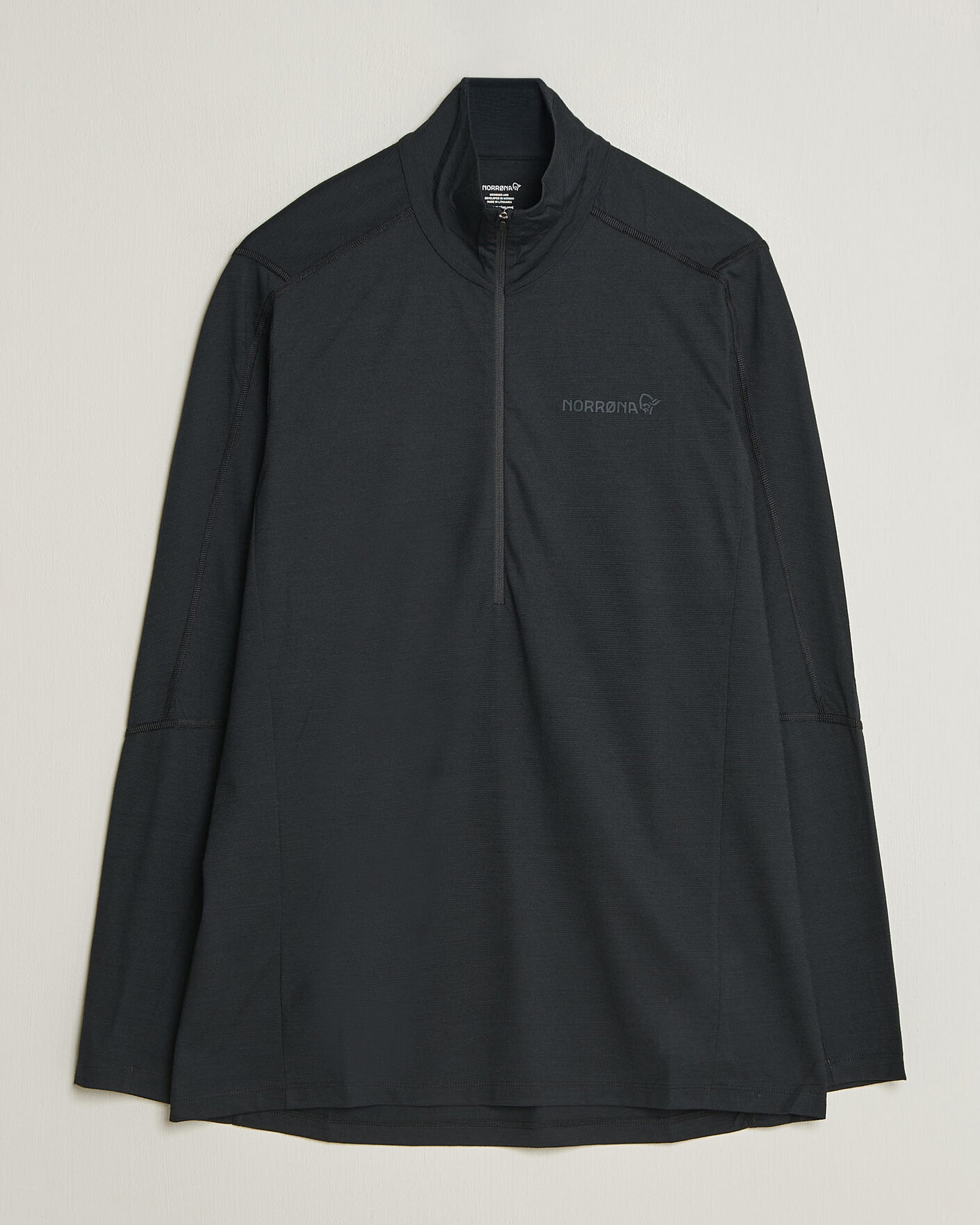 Herren | Pullover | Norrøna | Falketind Equalizer Wool Zip Neck Caviar Black