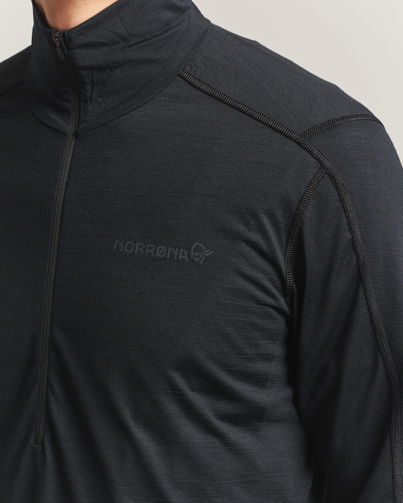 Herren | Pullover | Norrøna | Falketind Equalizer Wool Zip Neck Caviar Black