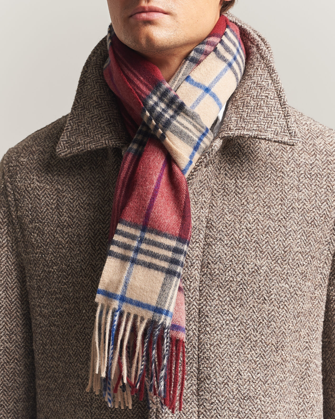 Herren | Schals | Gant | Checked Wool Scarf Plumped Red