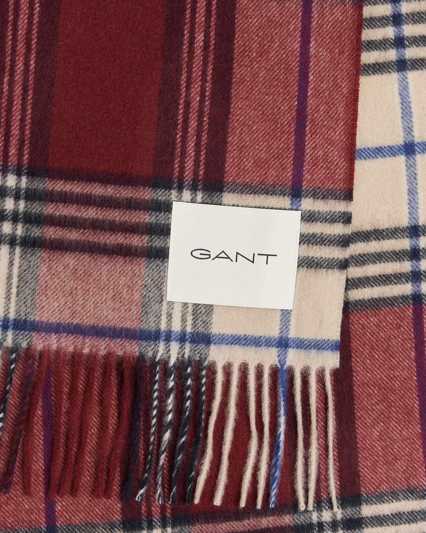 Herren | Schals | Gant | Checked Wool Scarf Plumped Red
