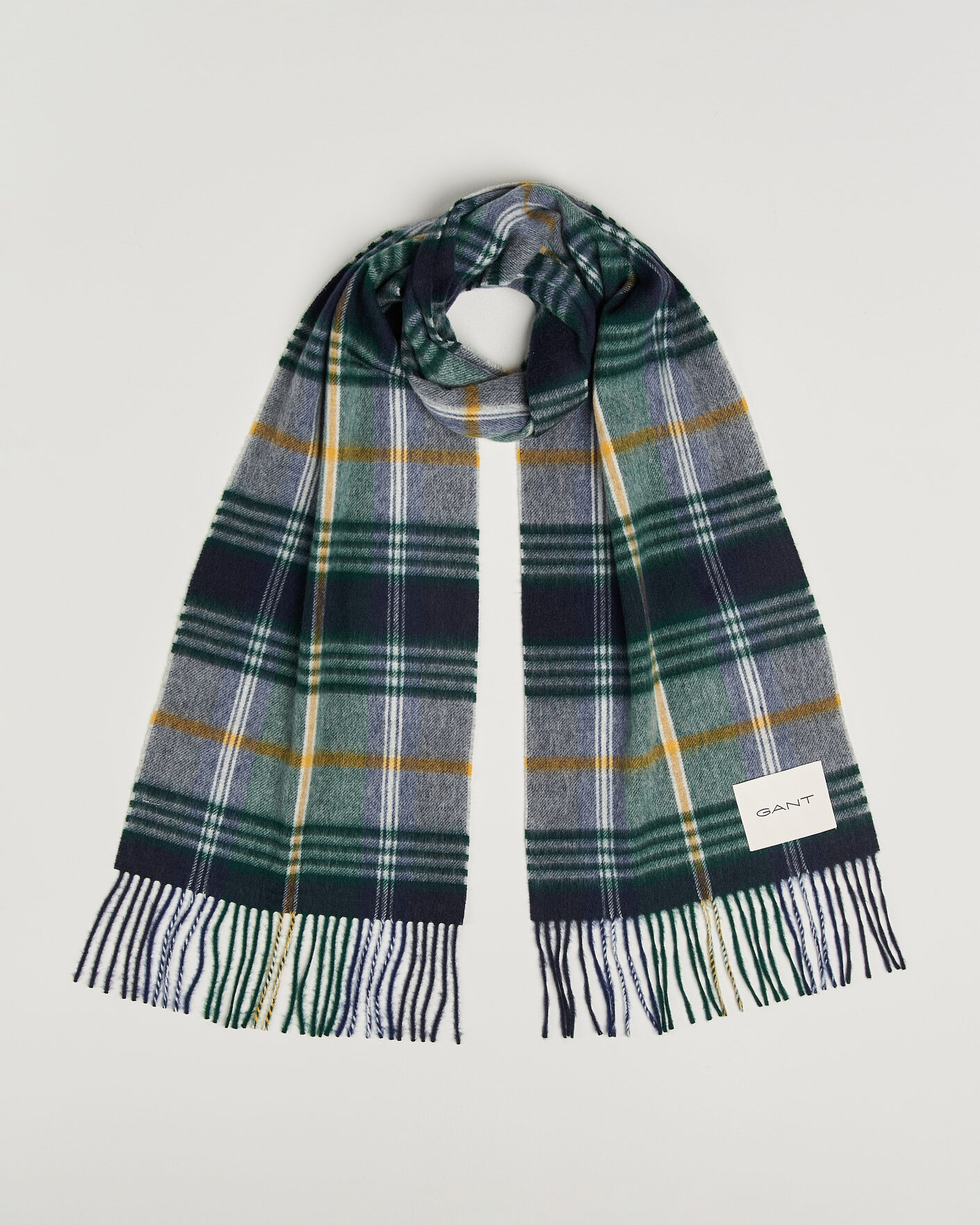 Herren | Schals | Gant | Checked Wool Scarf Marine