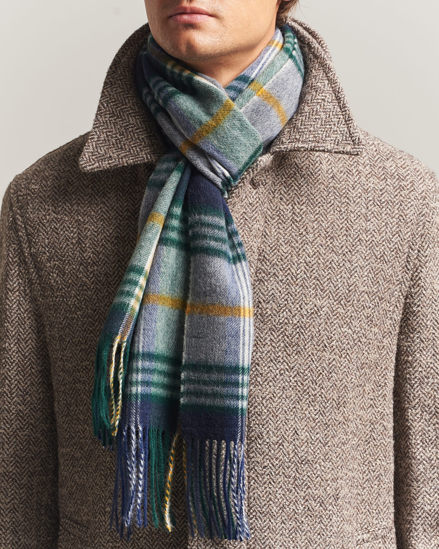 Herren | Schals | Gant | Checked Wool Scarf Marine