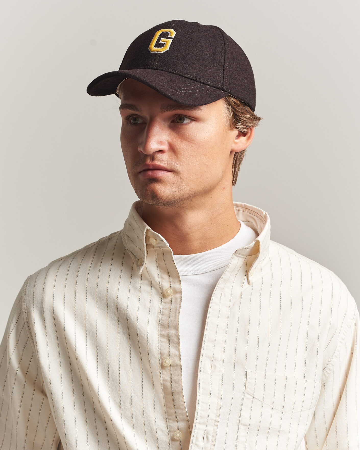 Herren | Hüte & Mützen | Gant | G Badge Wool Melton Cap Charred Wood Brown