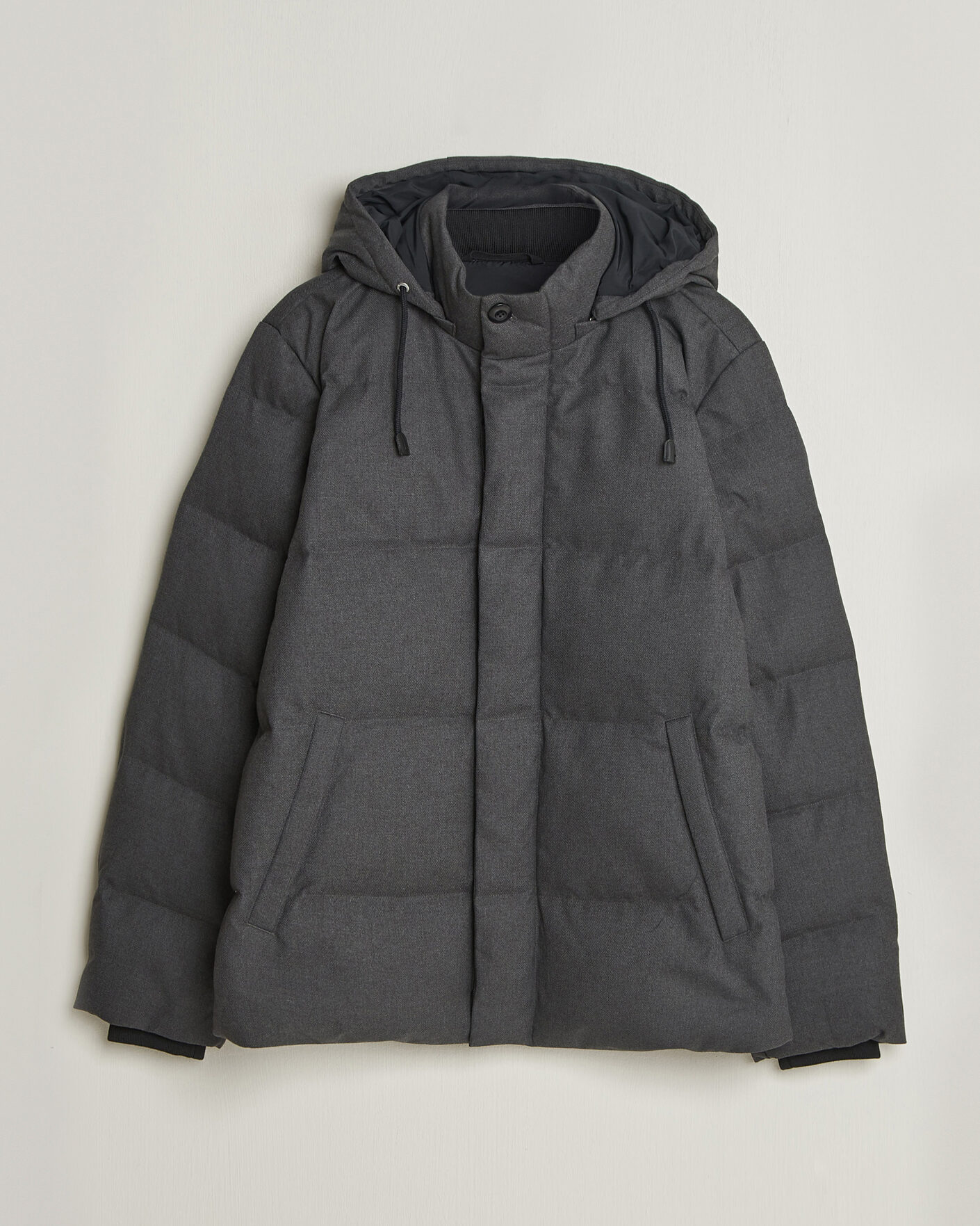 Herren | Jacken | Gant | Flannel Down Hooded Jacket Black Grey
