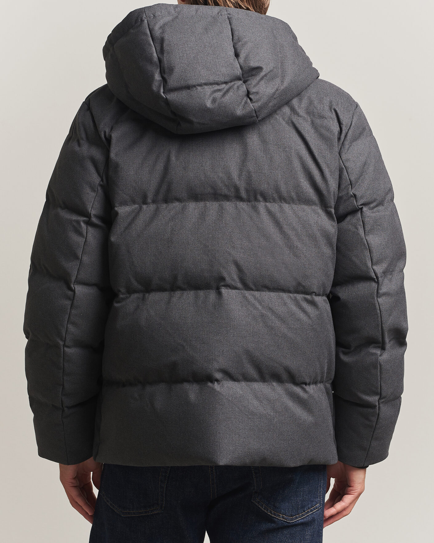 Herren | Jacken | Gant | Flannel Down Hooded Jacket Black Grey
