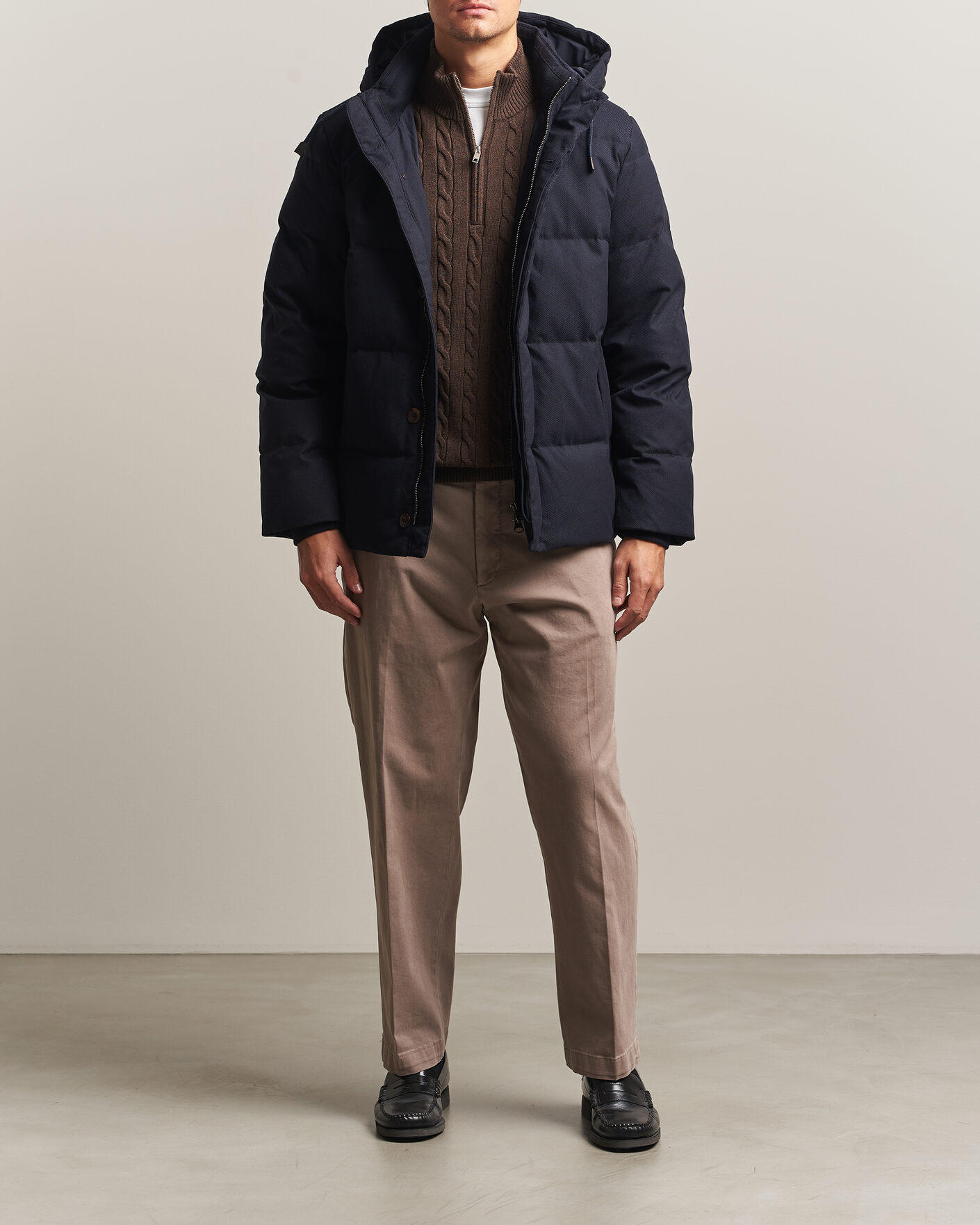 Herren | Jacken | Gant | Flannel Down Hooded Jacket Evening Blue