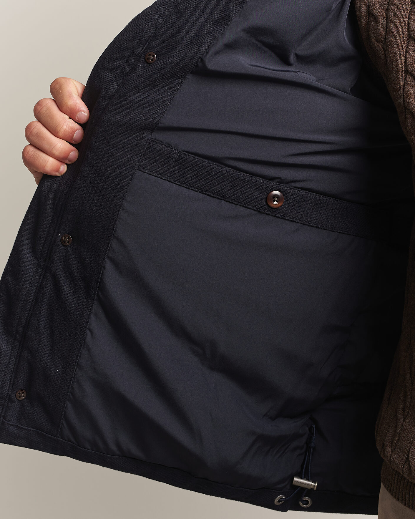 Herren | Jacken | Gant | Flannel Down Hooded Jacket Evening Blue