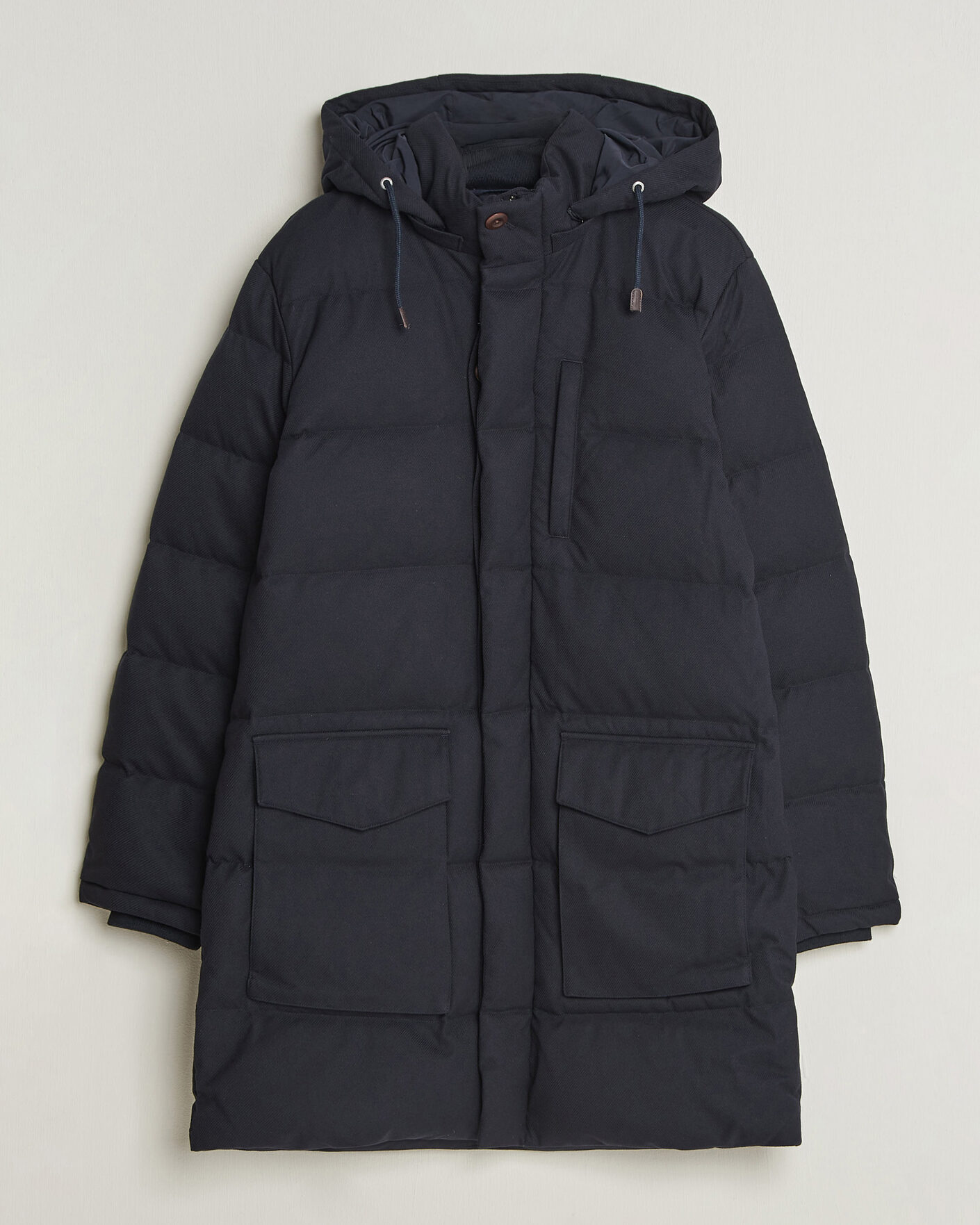 Herren | Jacken | Gant | Flannel Down Hooded Parka Evening Blue