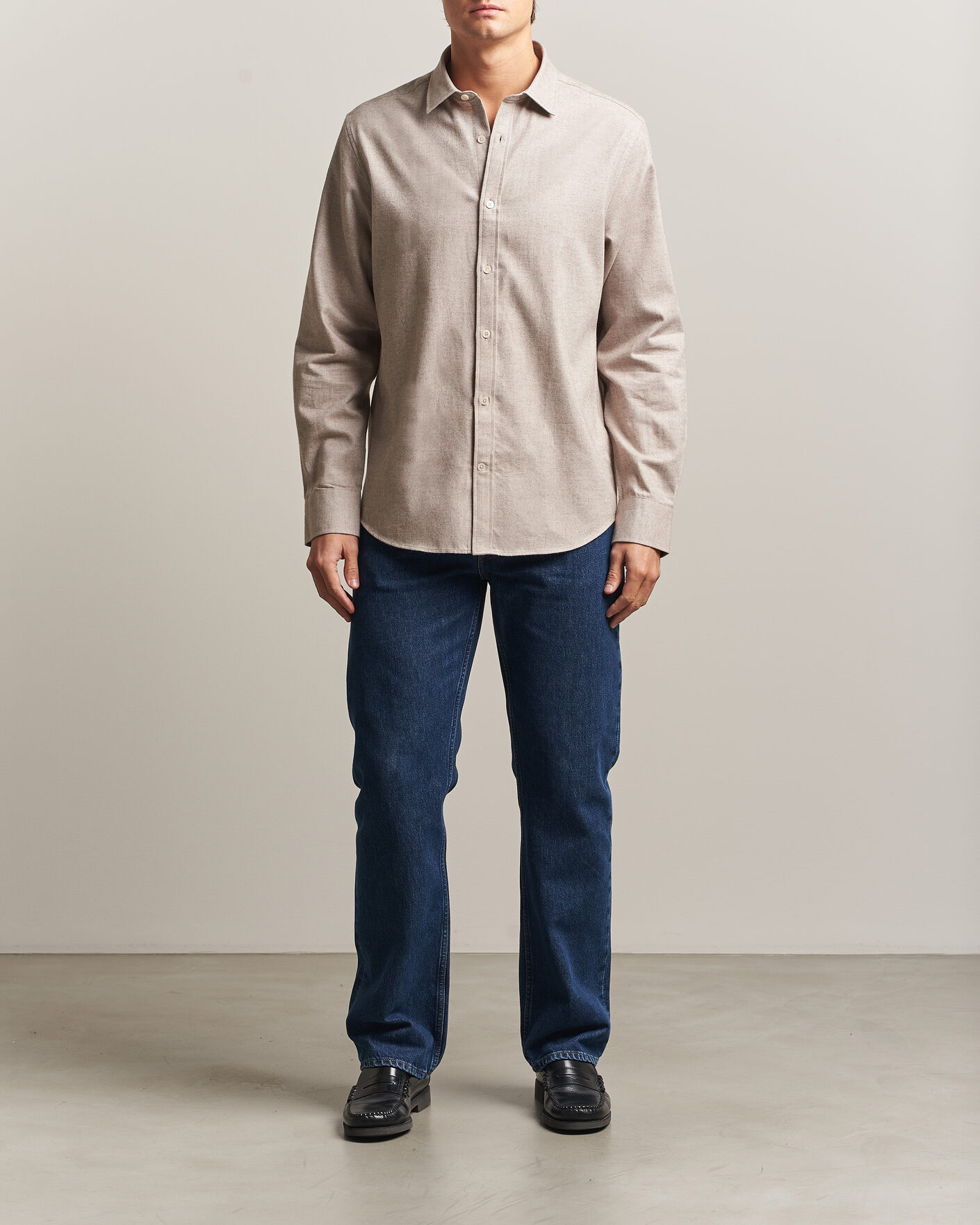 Herren | Hemden | Gant | Regular Fit Flannel Shirt Light Brown Melange
