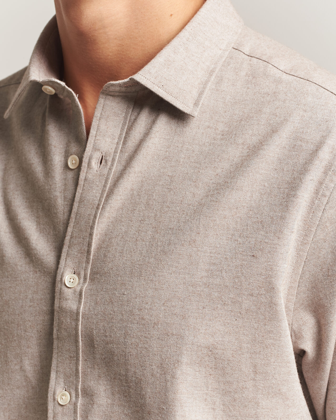 Herren | Hemden | Gant | Regular Fit Flannel Shirt Light Brown Melange