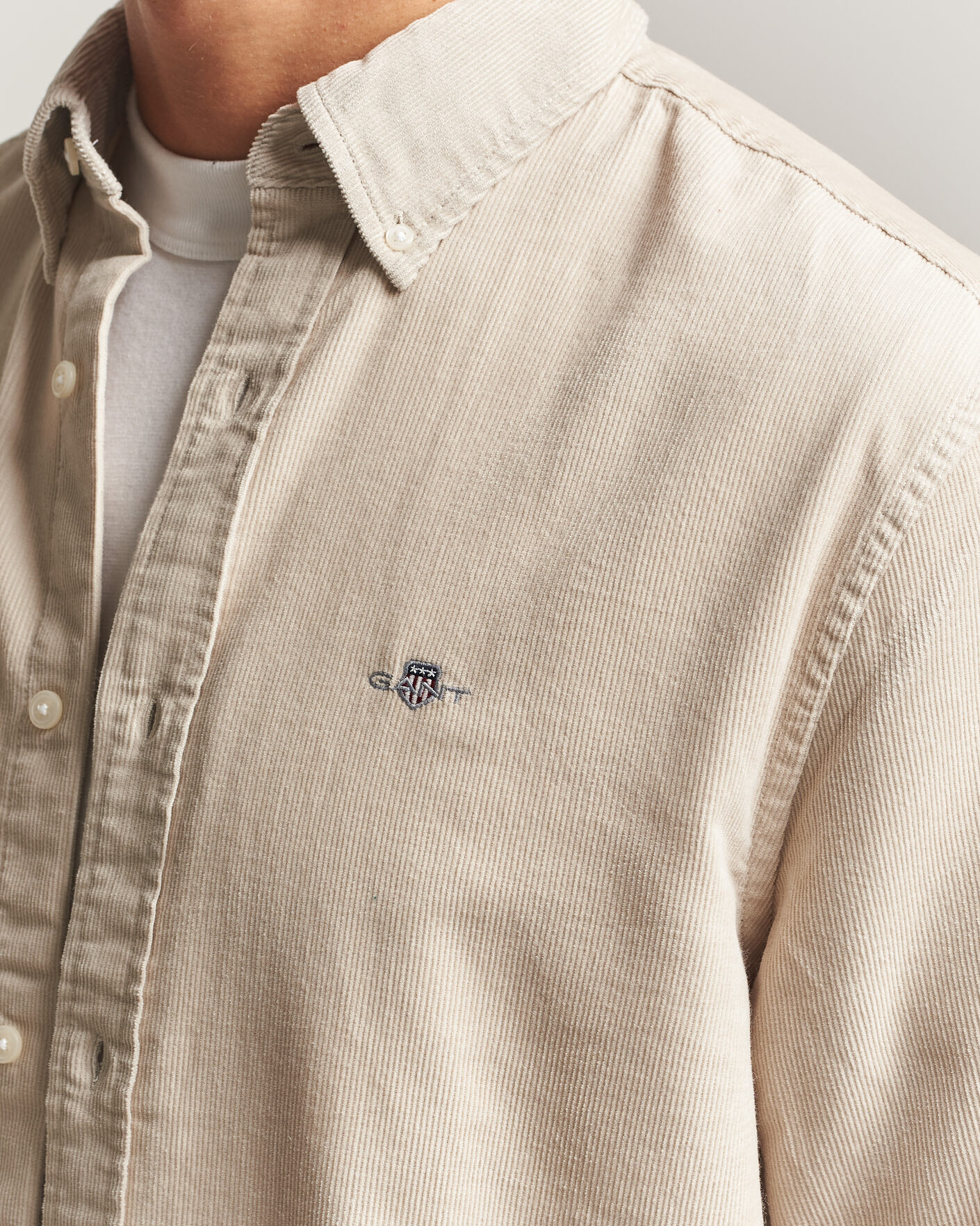 Herren | Hemden | Gant | Regular Fit Corduroy Shirt Clay Beige