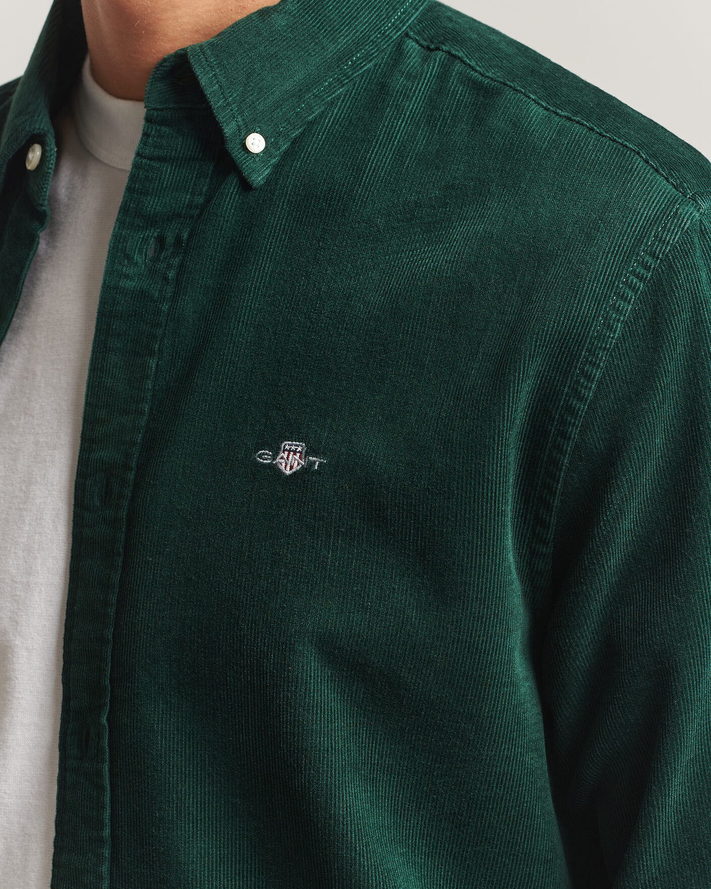 Herren | Hemden | Gant | Regular Fit Corduroy Shirt Tartan Green