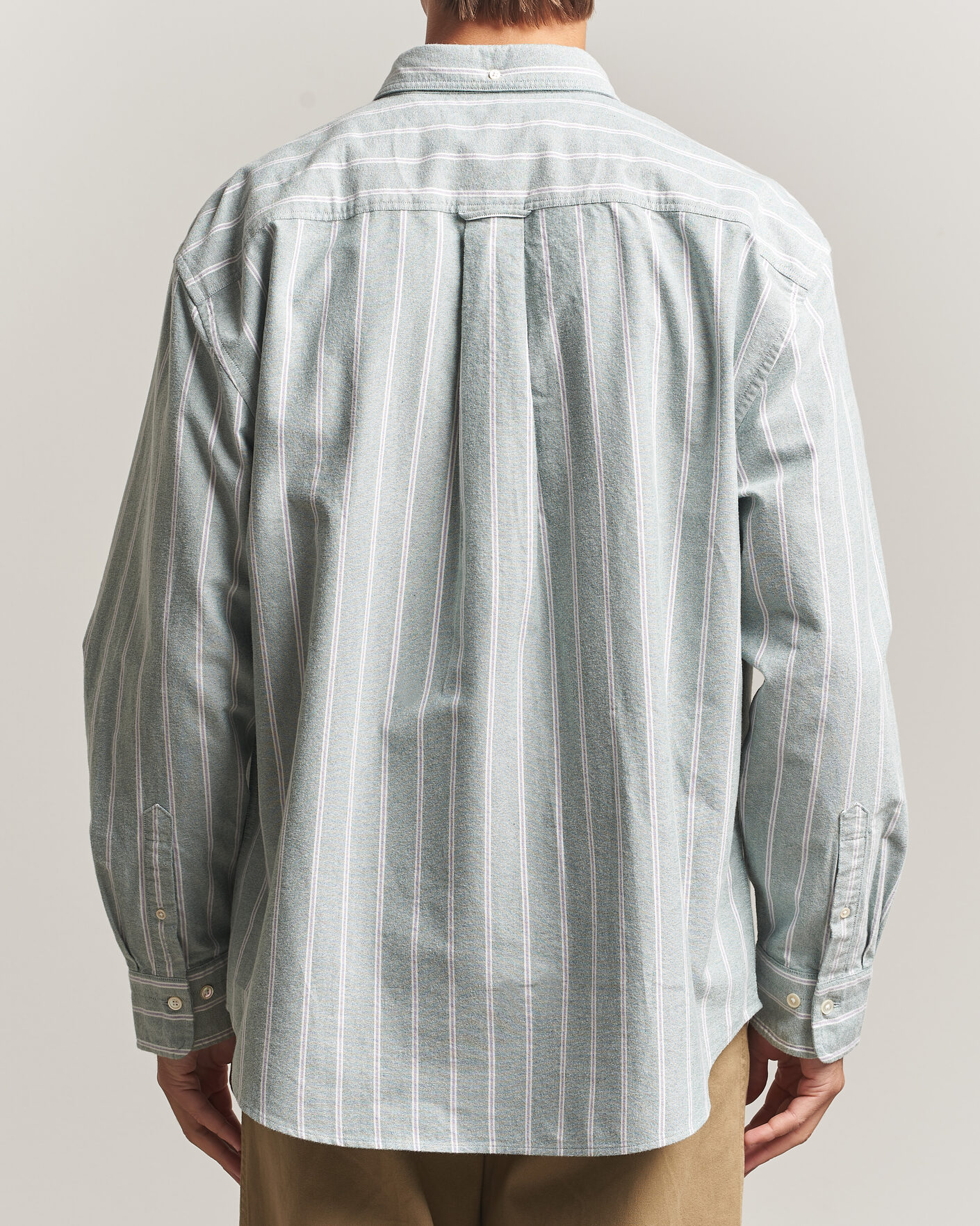 Herren | Hemden | Gant | Relaxed Fit Brushed Oxford Striped Shirt Dark Emerald