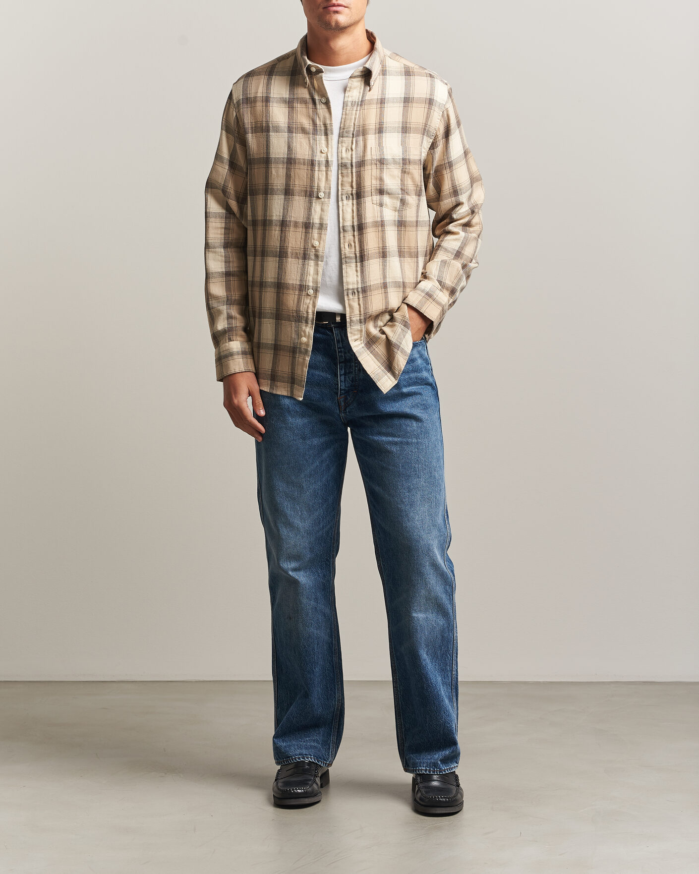 Herren | Hemden | Gant | Regular Fit Windblown Flannel Checked Shirt Dry Sand