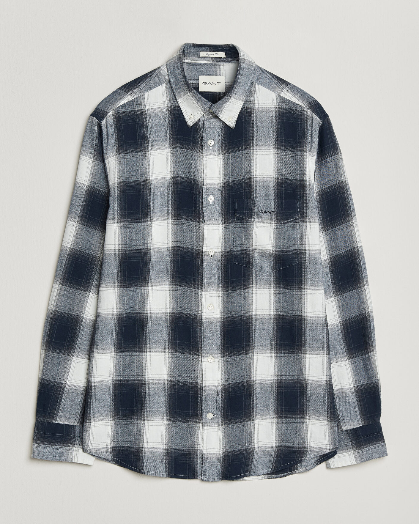 Herren | Hemden | Gant | Regular Fit Windblown Flannel Checked Shirt Evening Blue