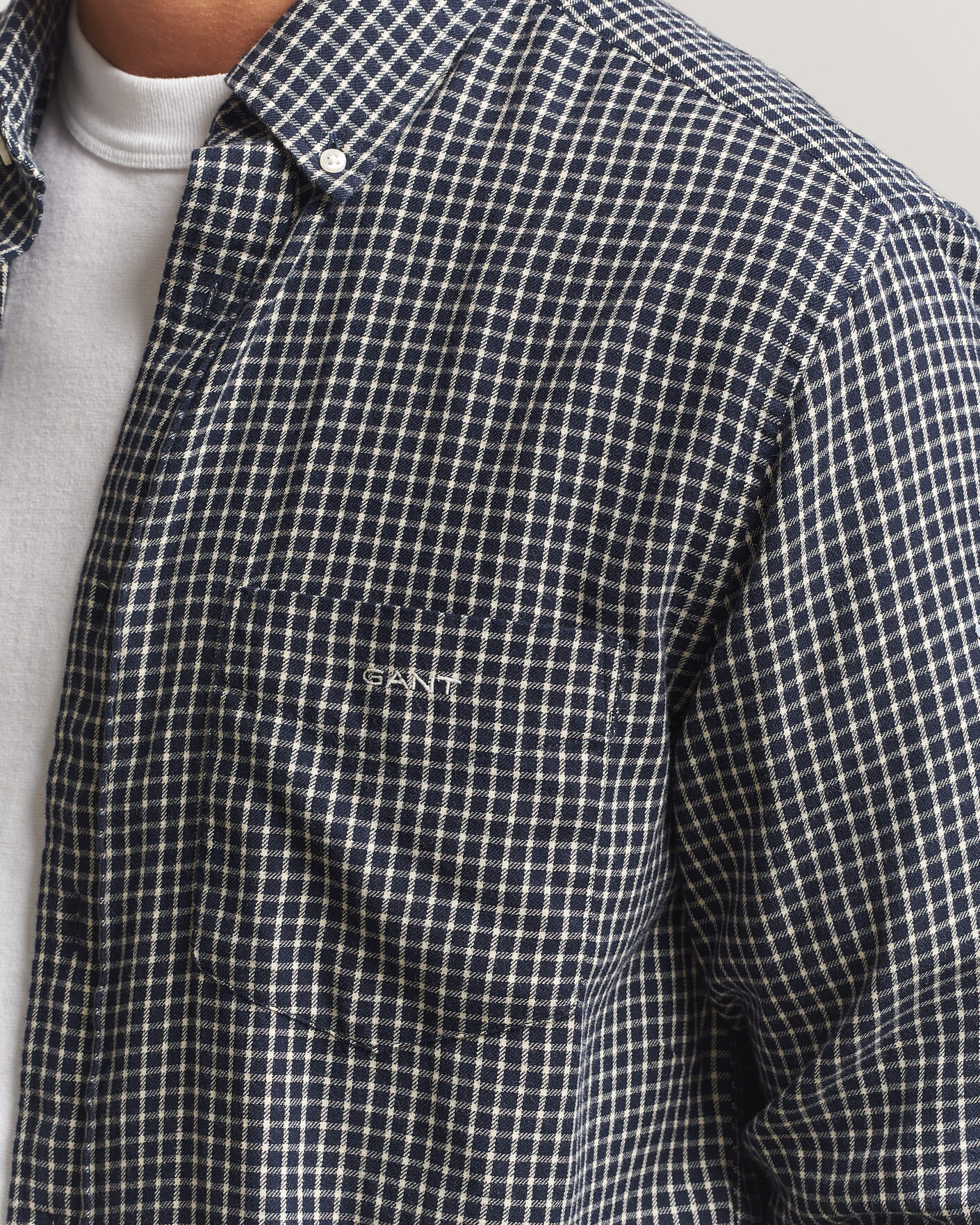 Herren | Hemden | Gant | Regular Fit Windblown Flannel Checked Shirt Evening Blue