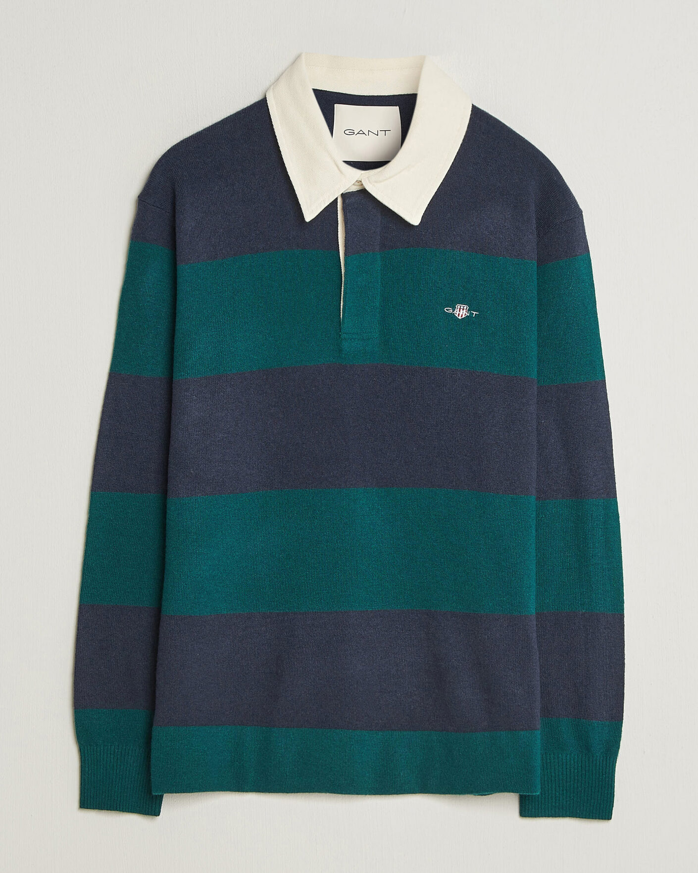 Herren | Pullover | Gant | Lambswool Barstriped Rugger Dark Emerald