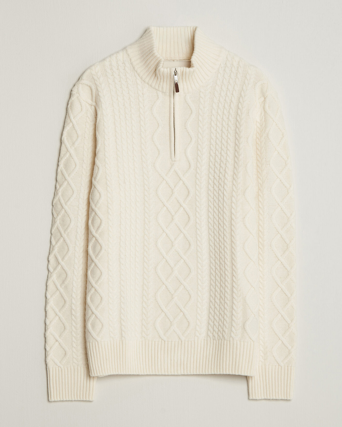 Herren | Pullover | Gant | Wool Cable Knitted Half Zip Cream