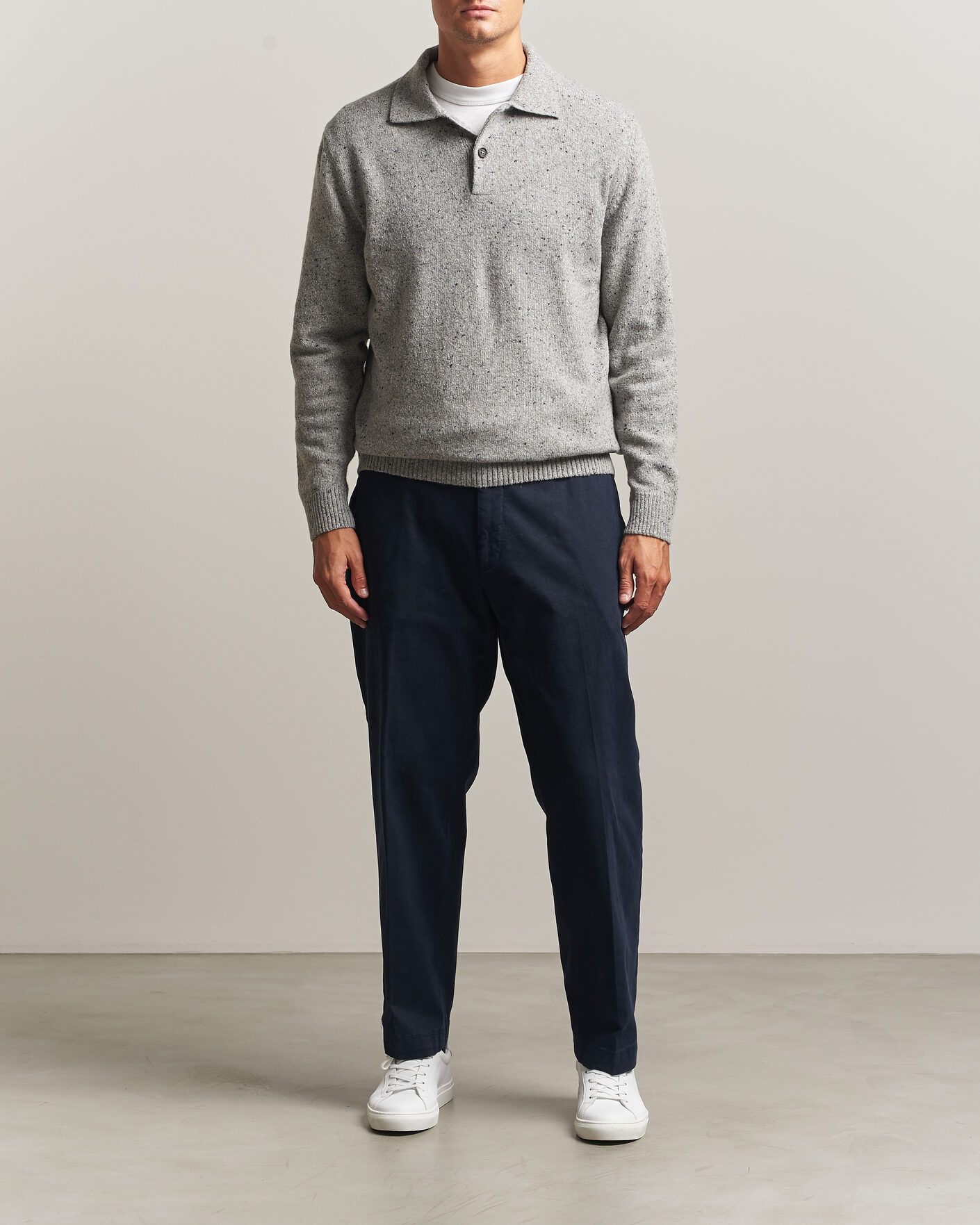 Herren | Pullover | Gant | Neps Wool Polo Grey Melange