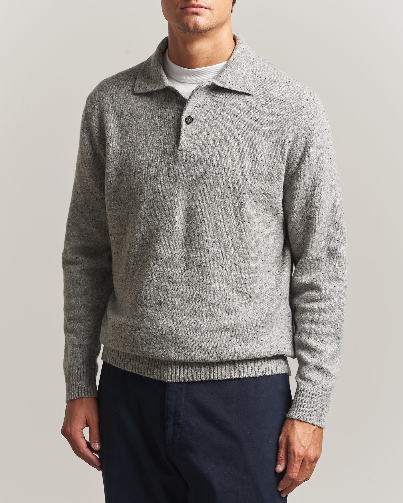 Herren | Pullover | Gant | Neps Wool Polo Grey Melange