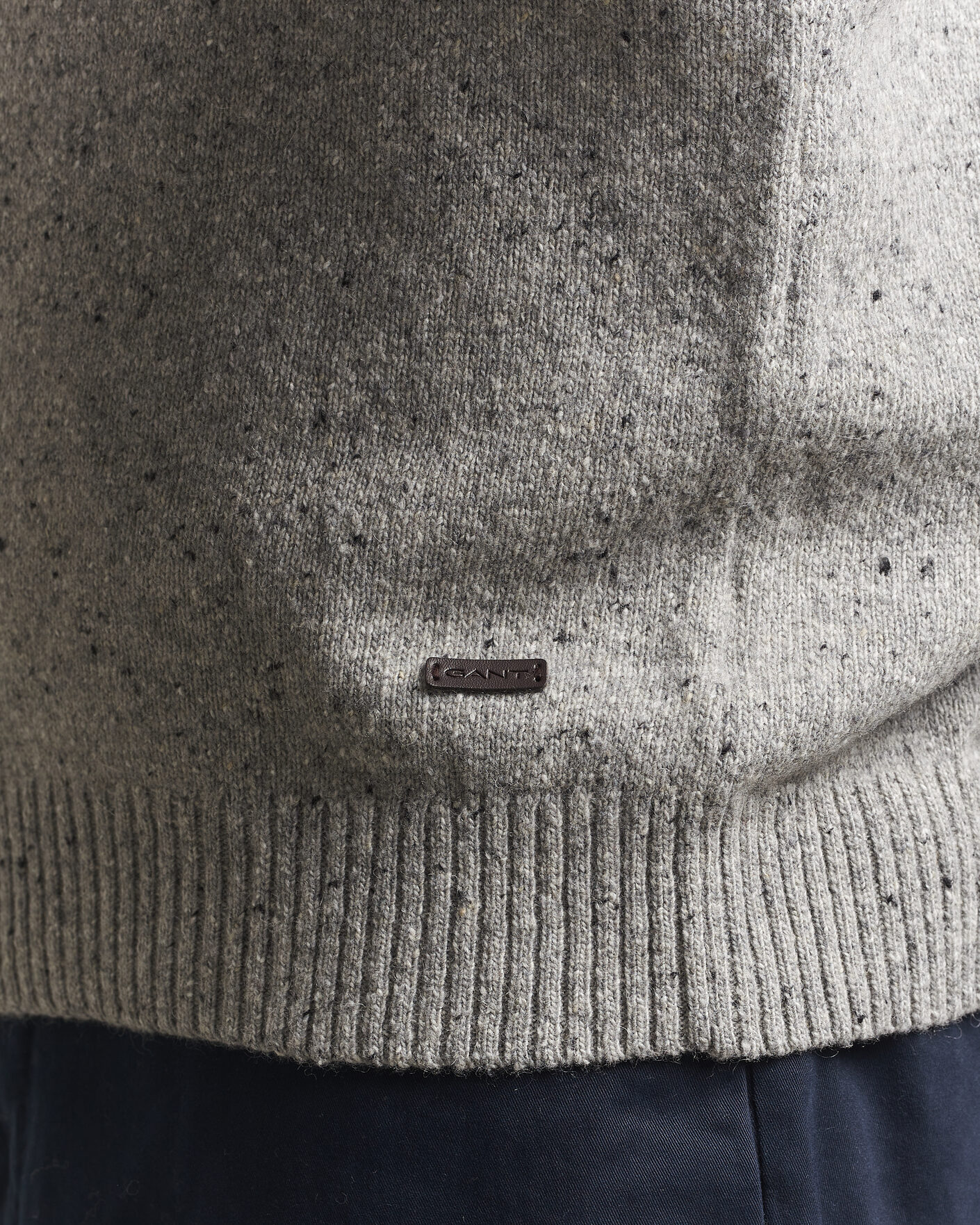 Herren | Pullover | Gant | Neps Wool Polo Grey Melange