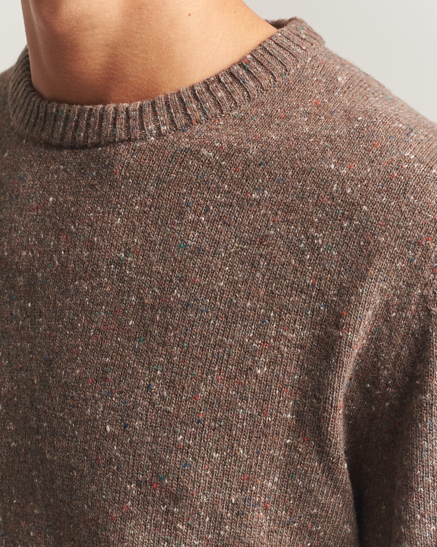 Herren | Pullover | Gant | Neps Wool Crew Neck Sweater Faded Taupe