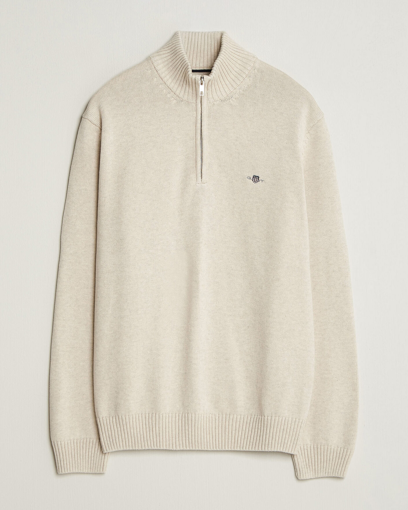 Herren | Pullover | Gant | Casual Cotton Half Zip Seed Melange