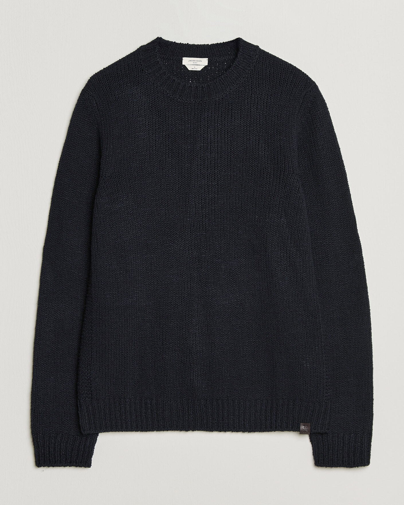 Herren | Pullover | Jacob Cohën | Muffled Virgin Wool Link Stitch Sweater Navy
