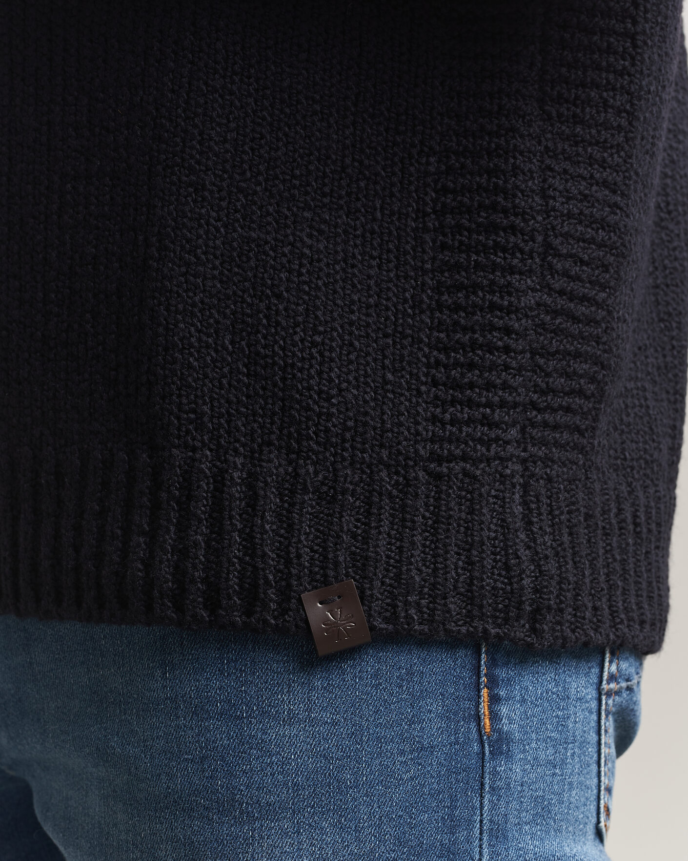 Herren | Pullover | Jacob Cohën | Muffled Virgin Wool Link Stitch Sweater Navy