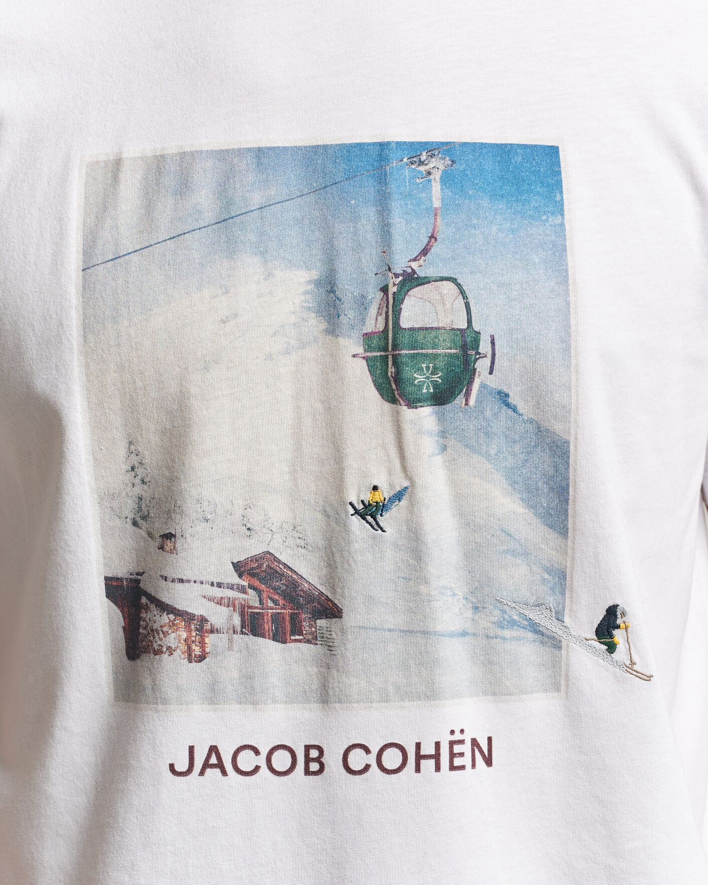 Herren | T-Shirts | Jacob Cohën | Apres Ski Printed T-Shirt White