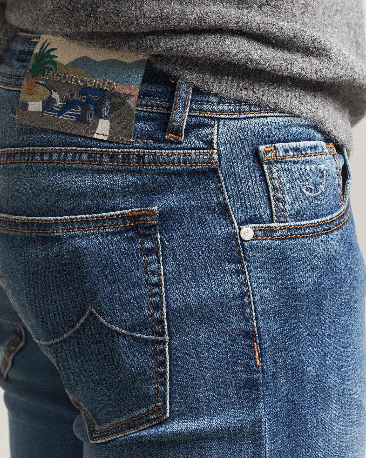 Herren | Jeans | Jacob Cohën | Nick F1 Slim Fit Stretch Jeans Light Blue
