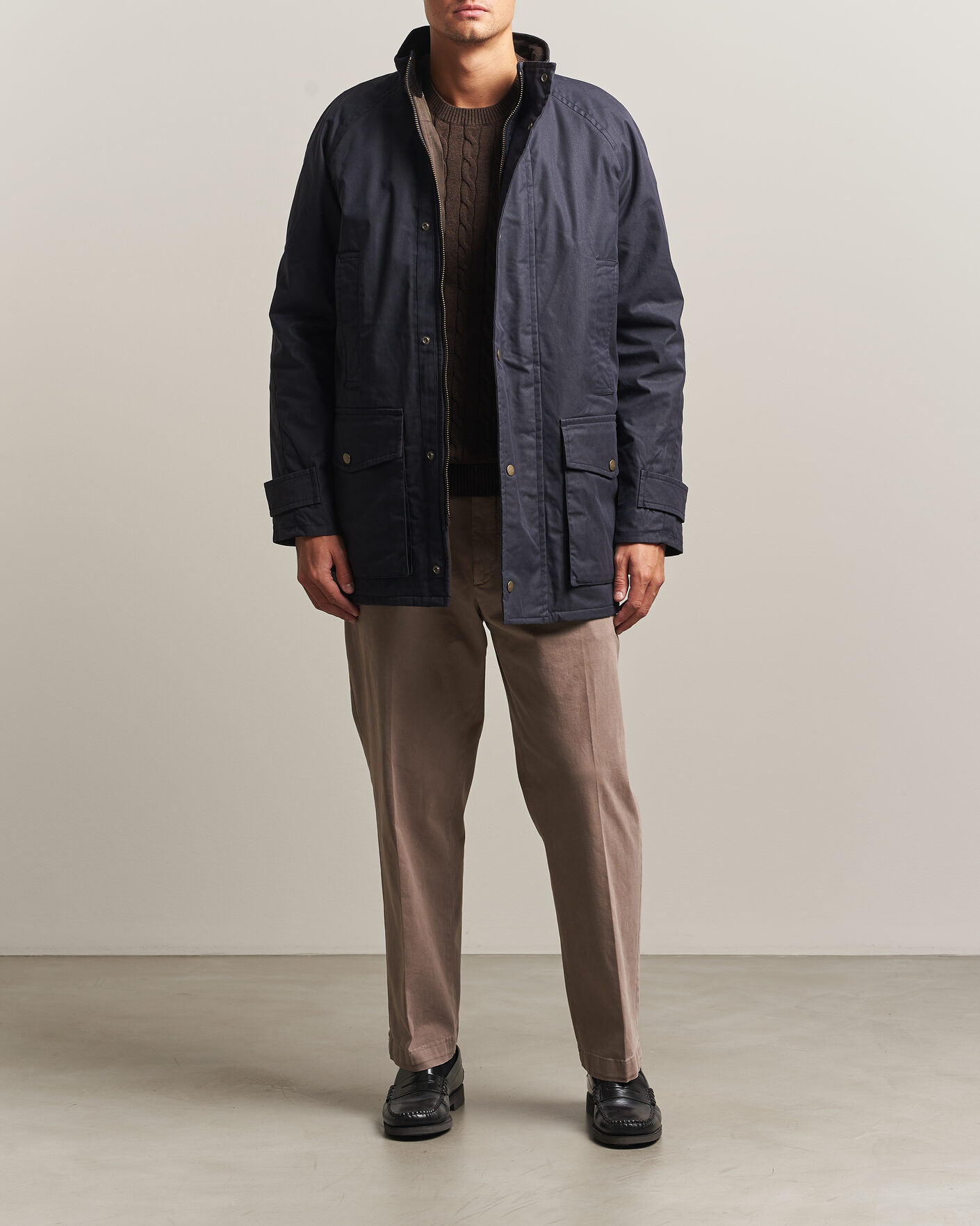 Herren | Jacken | Gant | Waxed Double Decker Jacket Evening Blue