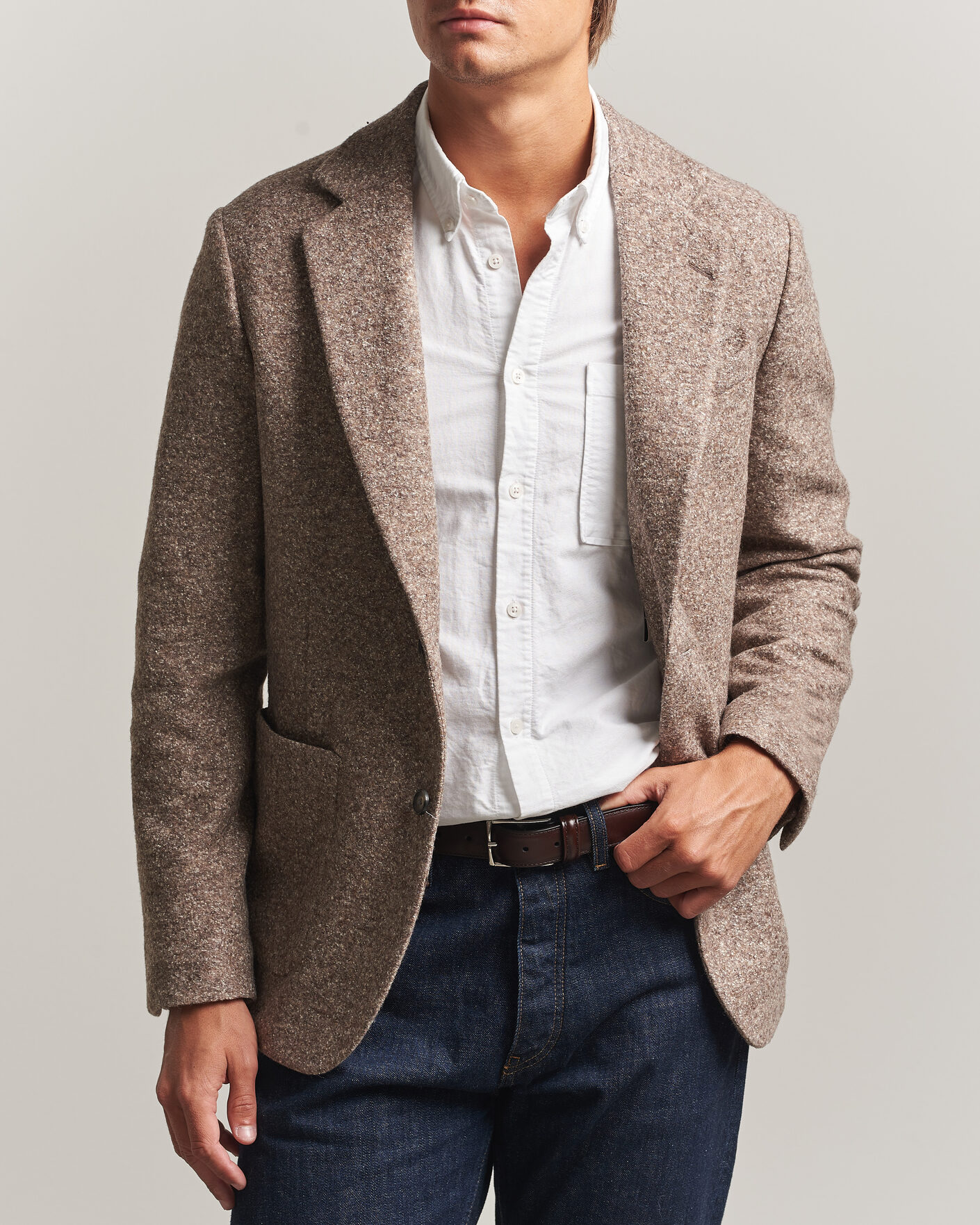 Herren | Sakkos | Gant | Wool/Silk Jersey Blazer Clay Beige