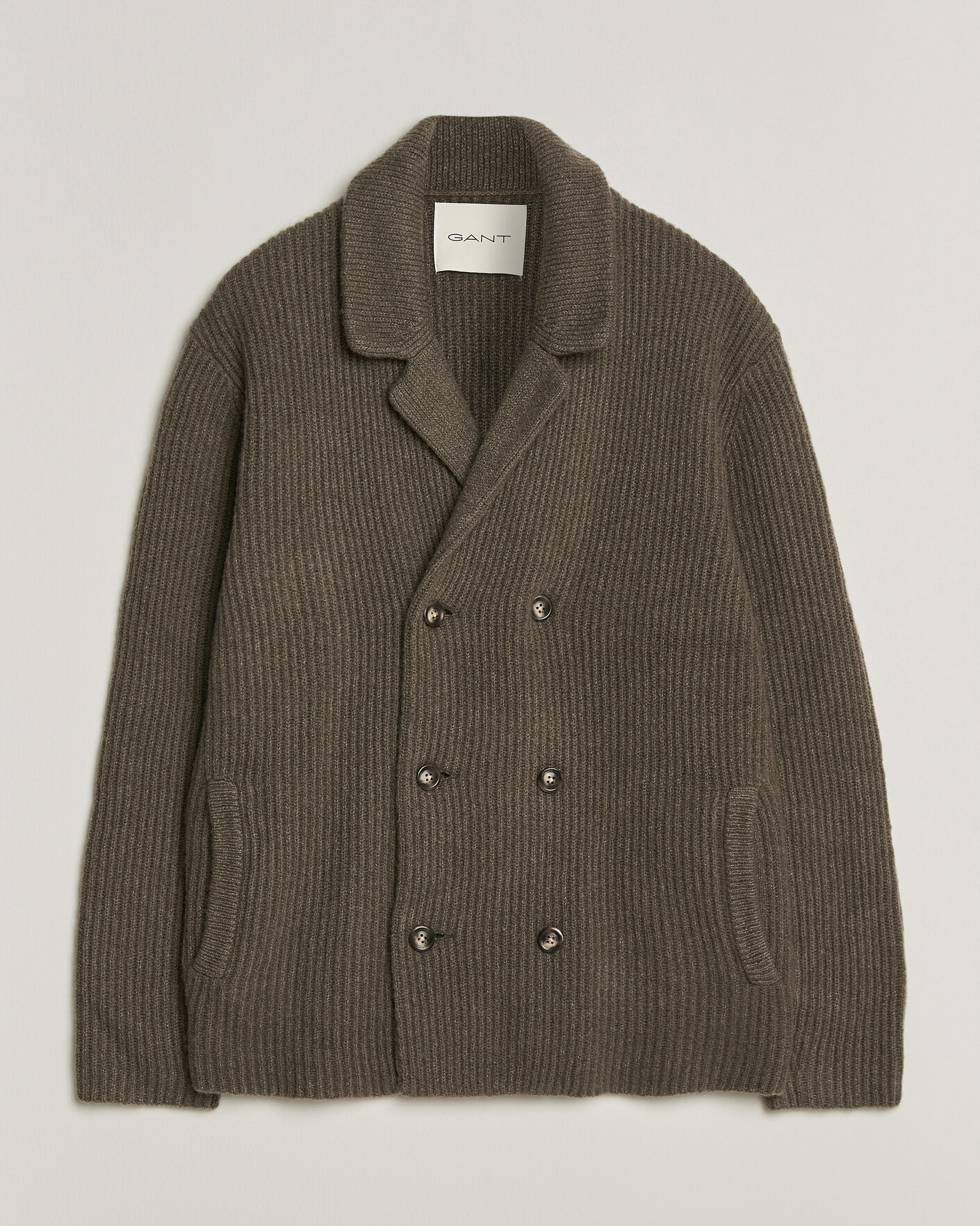 Herren | Pullover | Gant | Wool/Yak Knitted Cardigan Faded Taupe
