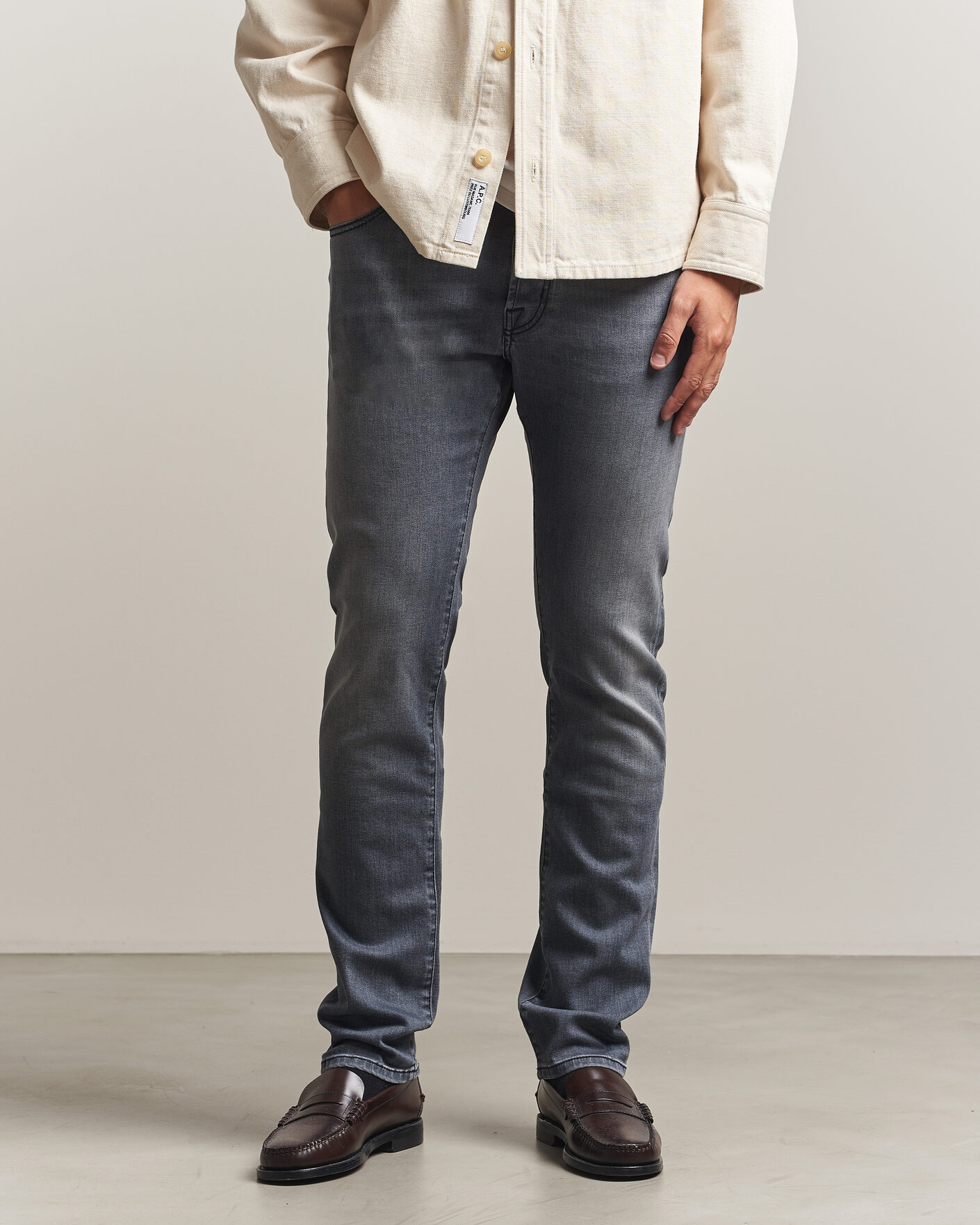 Herren | Jeans | Jacob Cohën | Bard Slim Fit Stretch Jeans Light Grey