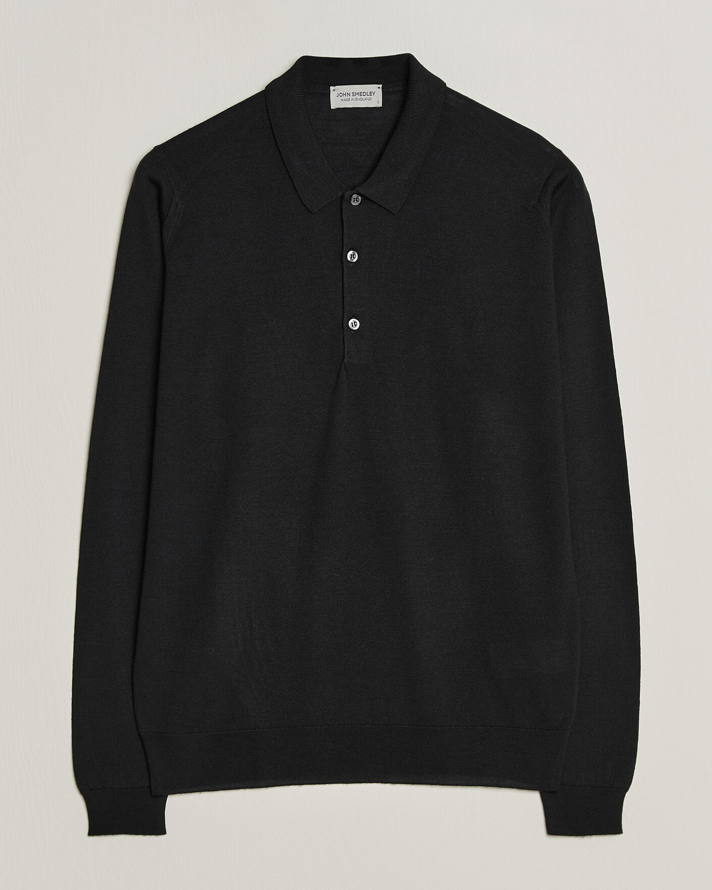 Herren | Pullover | John Smedley | Belper Extra Fine Merino Polo Pullover Black