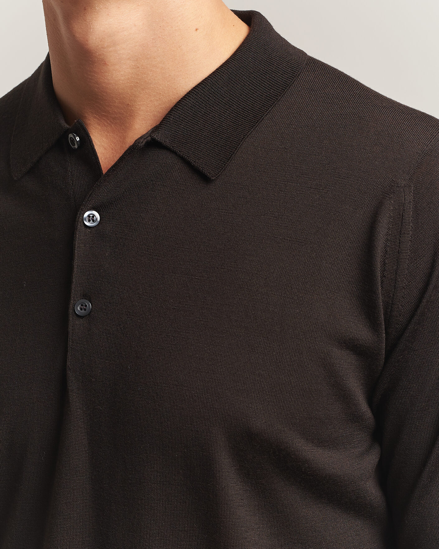 Herren | Pullover | John Smedley | Belper Extra Fine Merino Polo Pullover Faulkner Brown