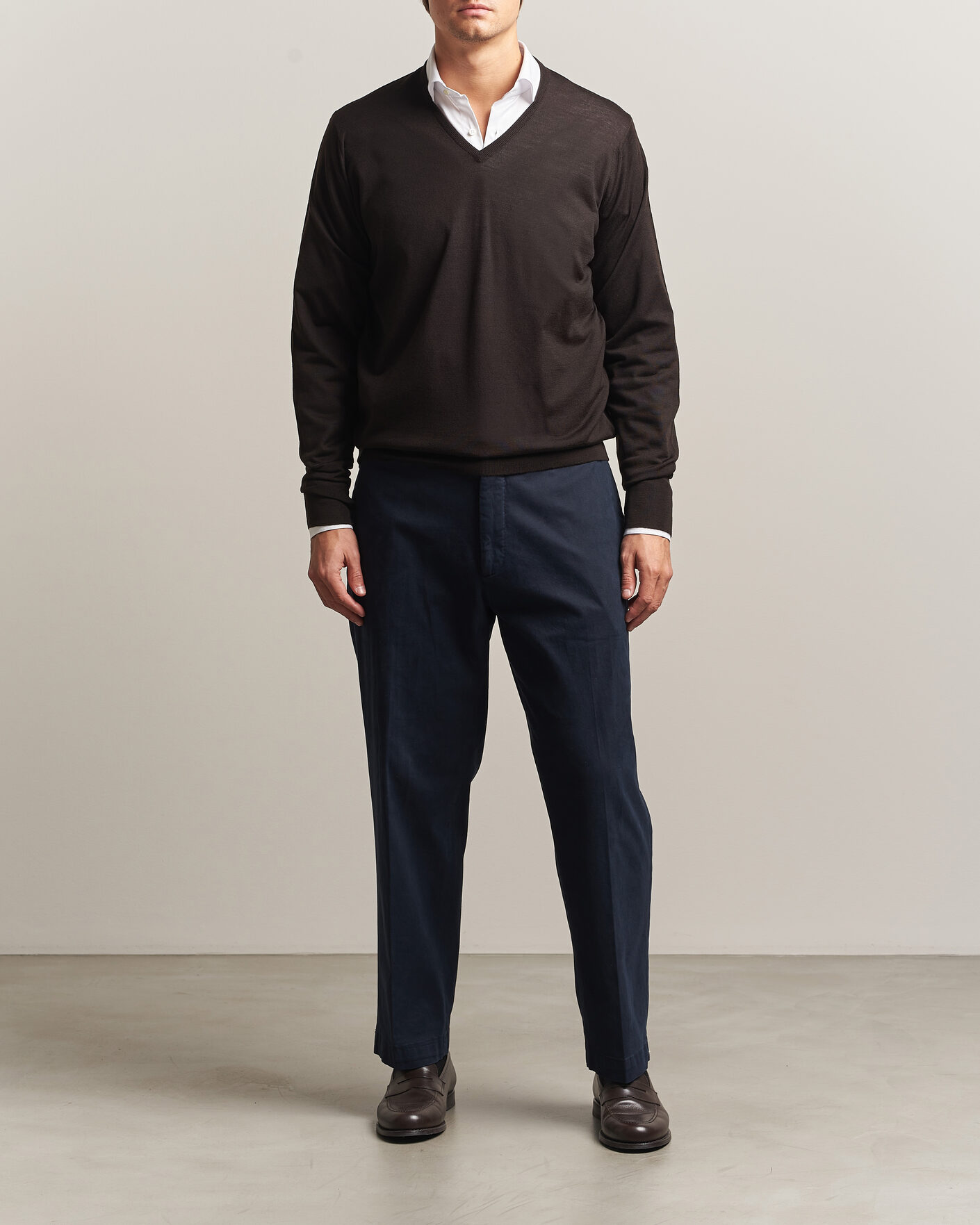 Herren | Pullover | John Smedley | Bobby Extra Fine Merino V-Neck Pullover Faulkner Brown