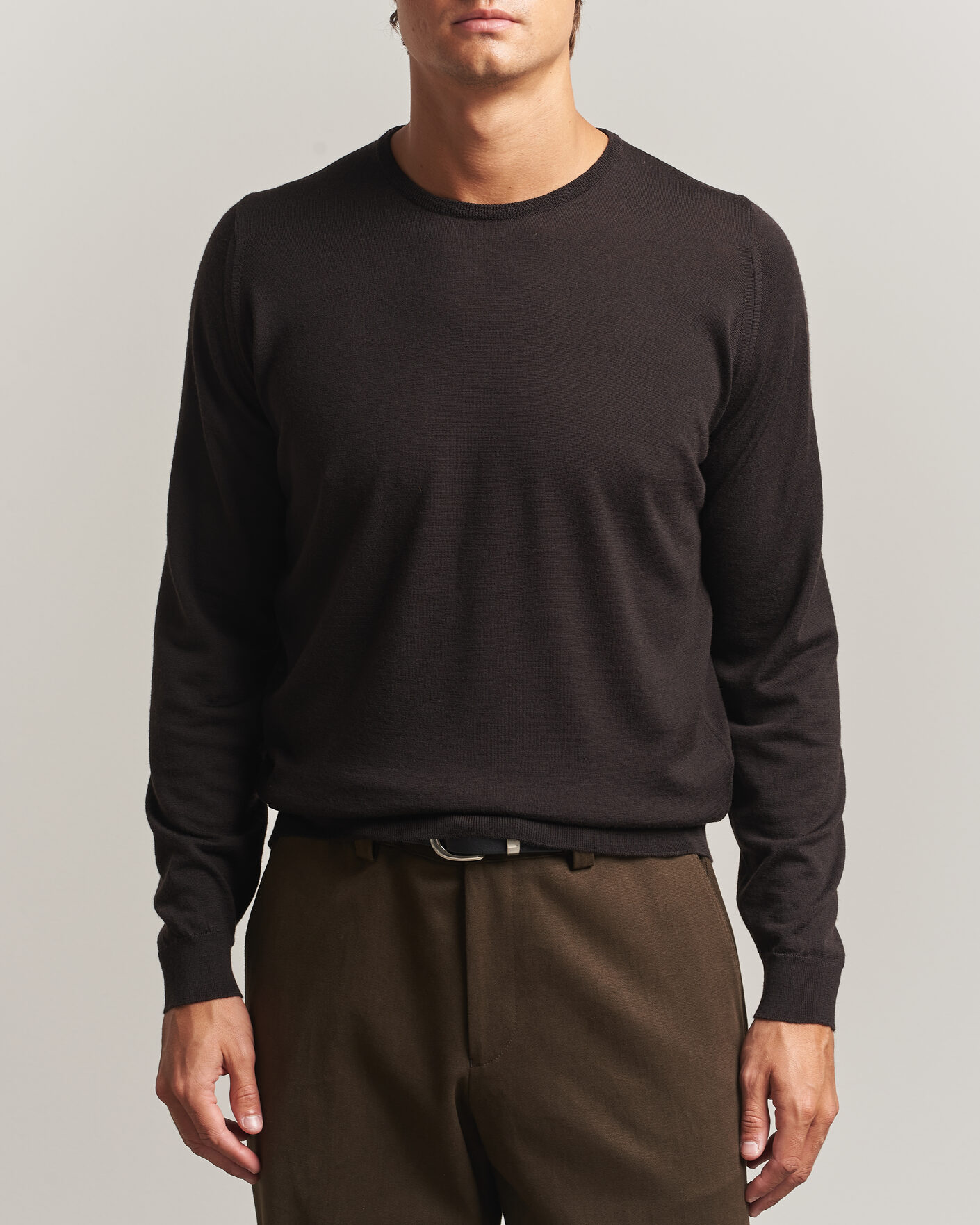 Herren | Pullover | John Smedley | Lundy Extra Fine Merino Crew Neck Faulkner Brown